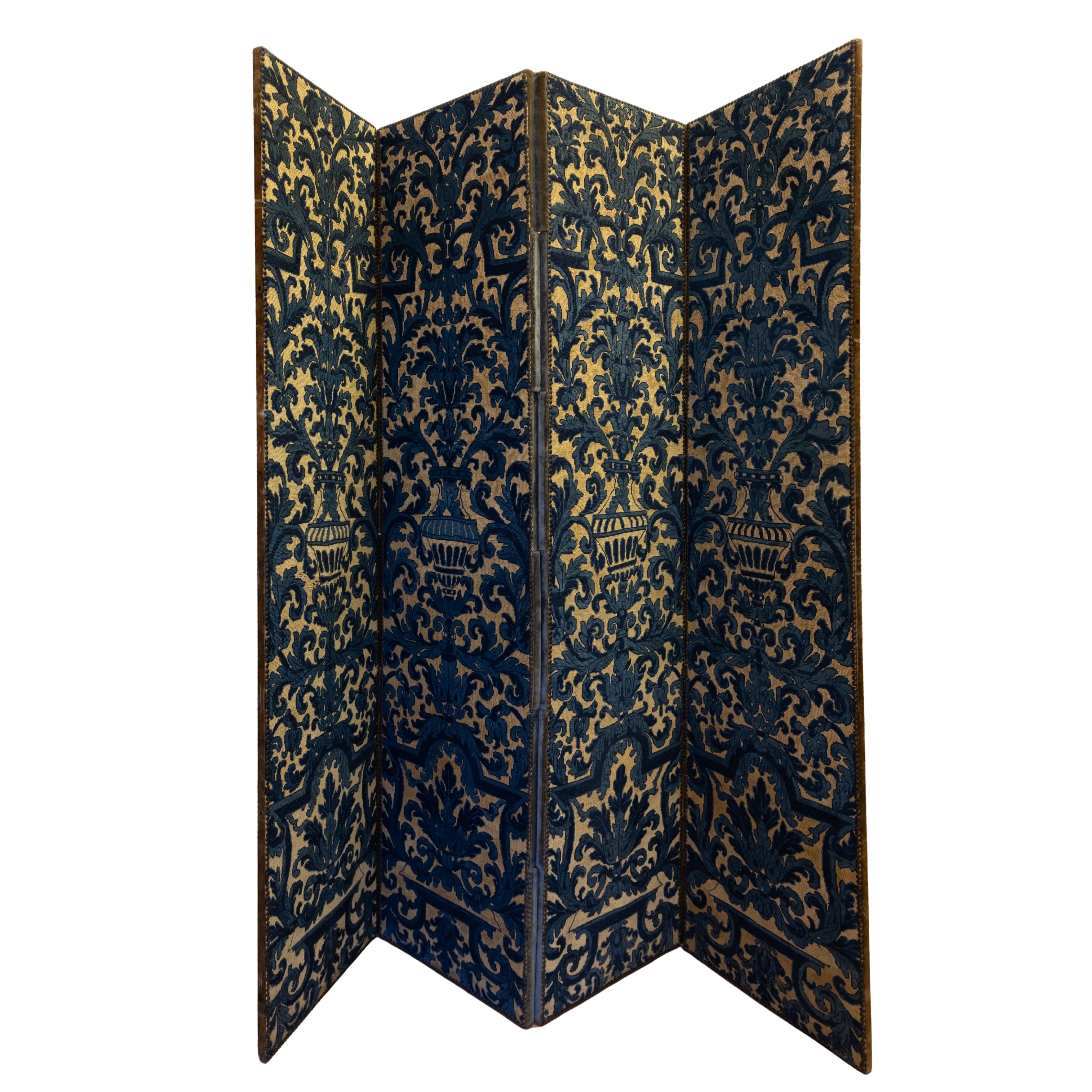 Blue Needlepoint Screen