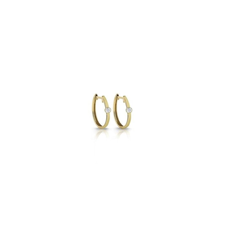 14K 1-Diamond Huggie Earrings P
