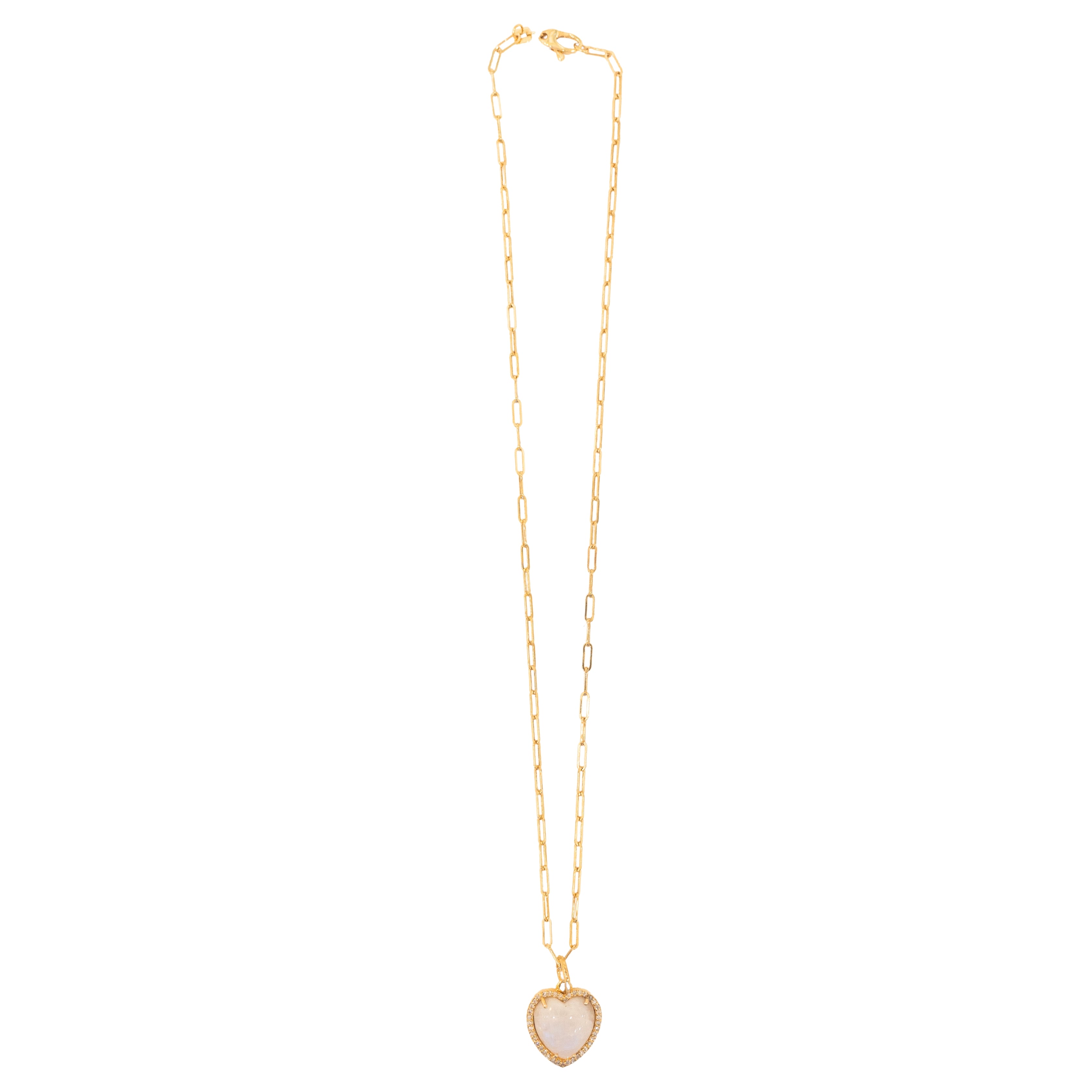 Opal & Diamond Heart Necklace