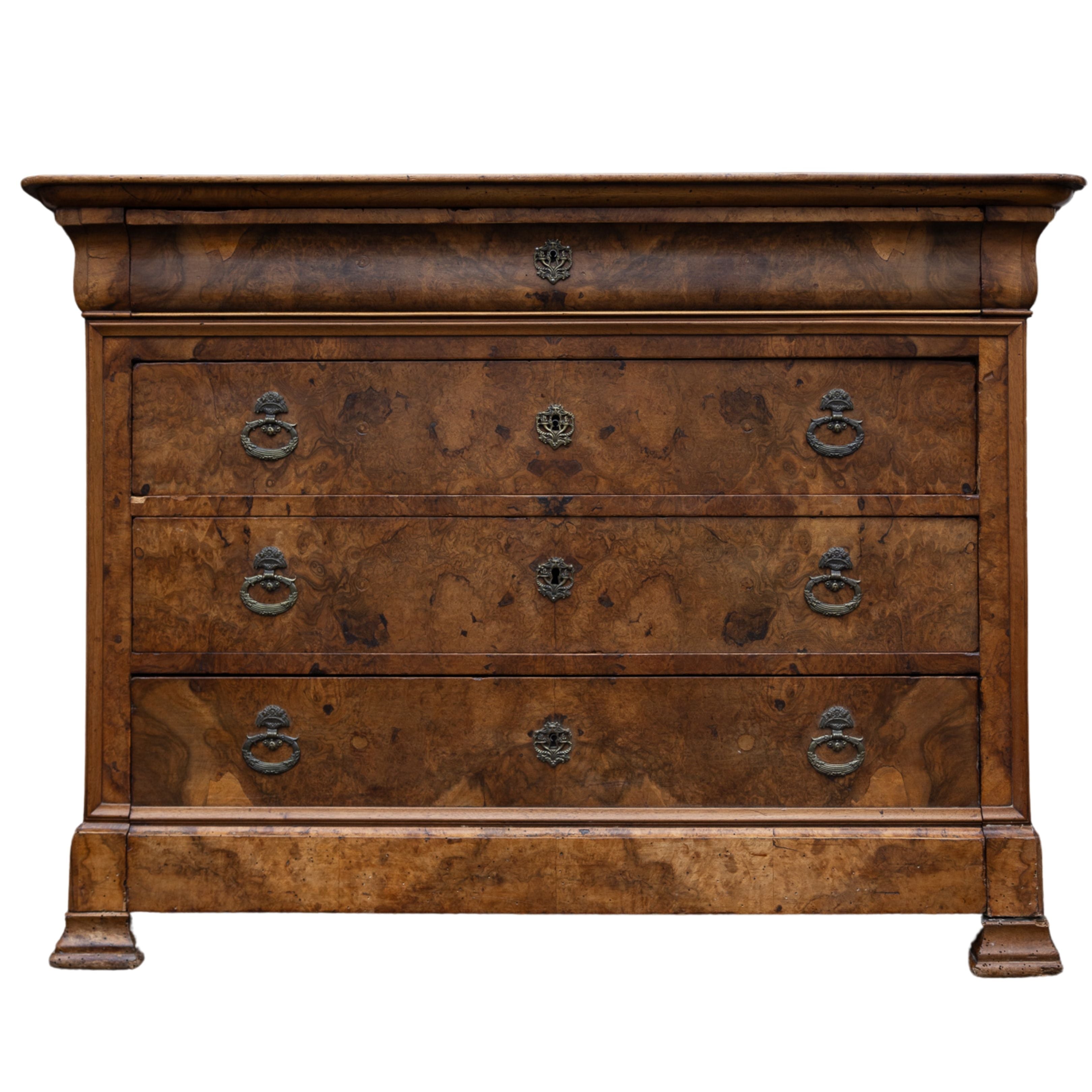 Louis Philippe Burled Wood Commode