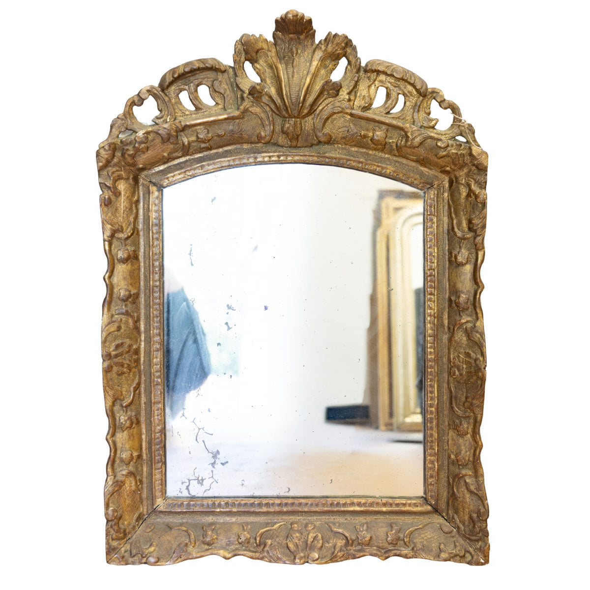 19th C Provencal Mirror with Carved and Gilded Frame