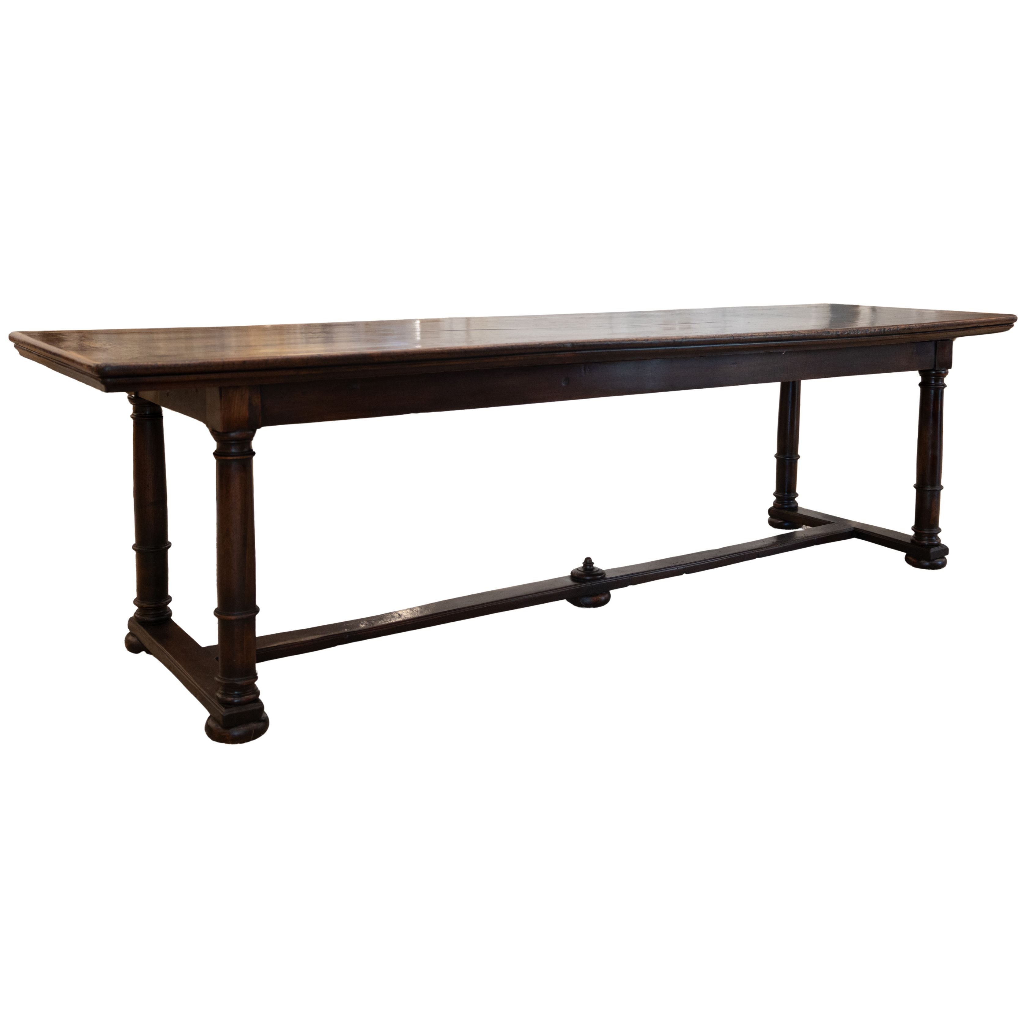 18th Walnut Italian Table 110.5"Lx31.5x31"H