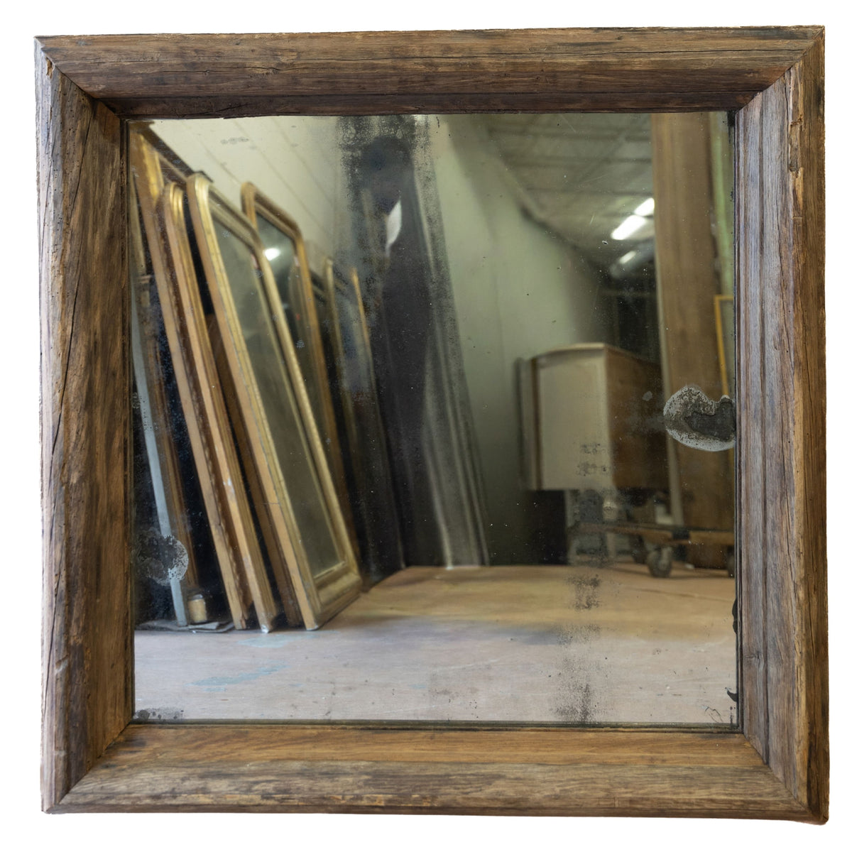Antique Wood Mirror 36x36