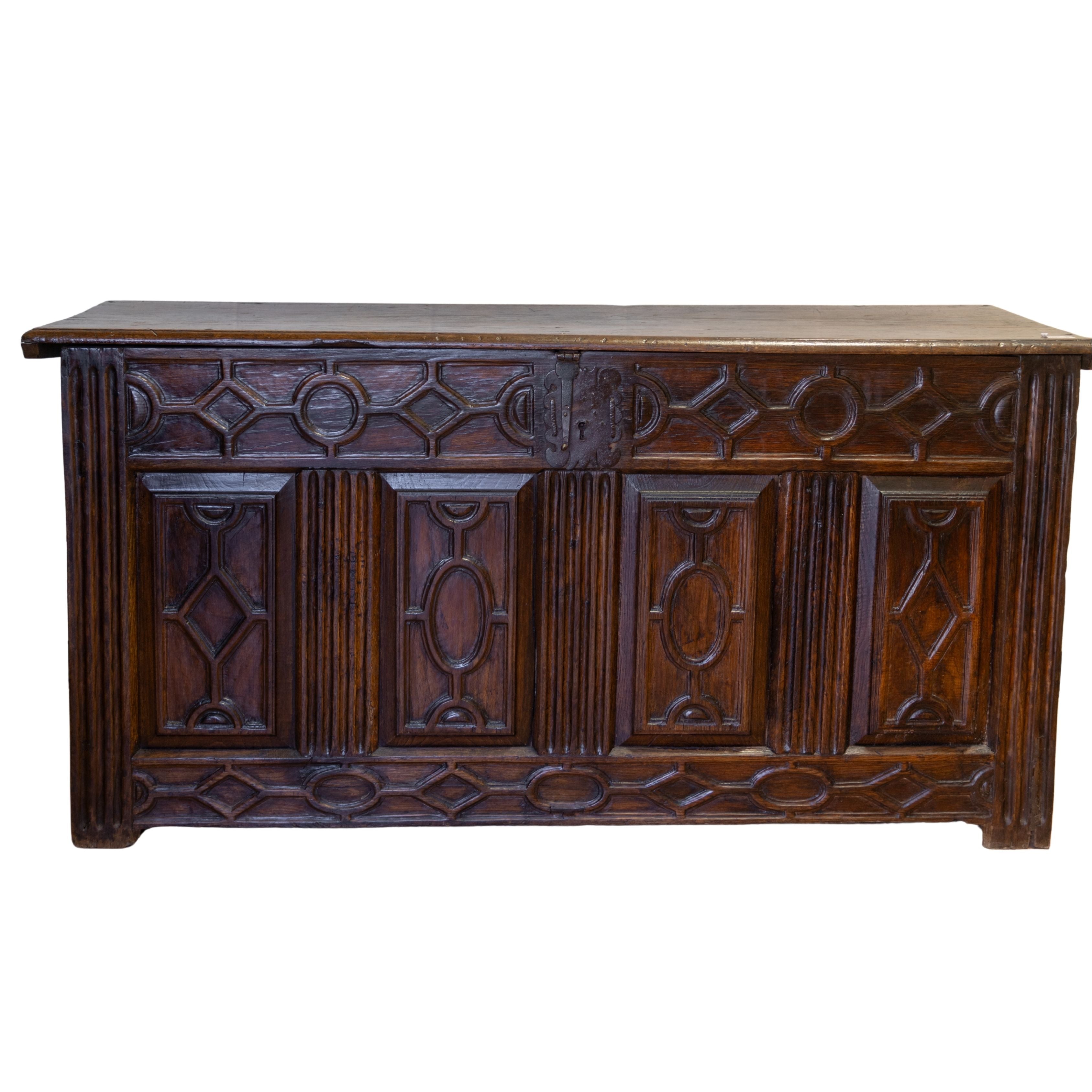Dark Walnut Carved Console 60"L