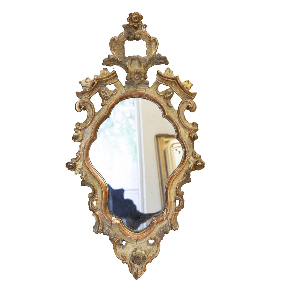 1880s Carved Italian Mirror (33Hx17.5W)