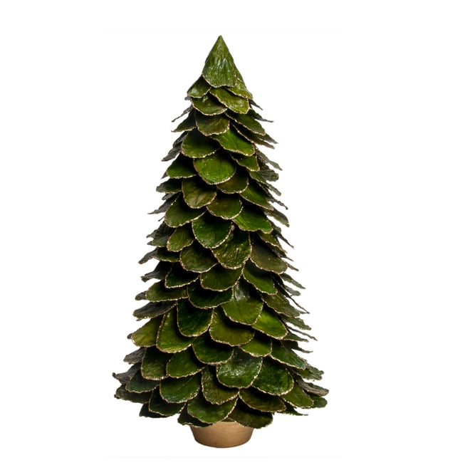 22" Green/Gold Butterfly Leaf Tree
