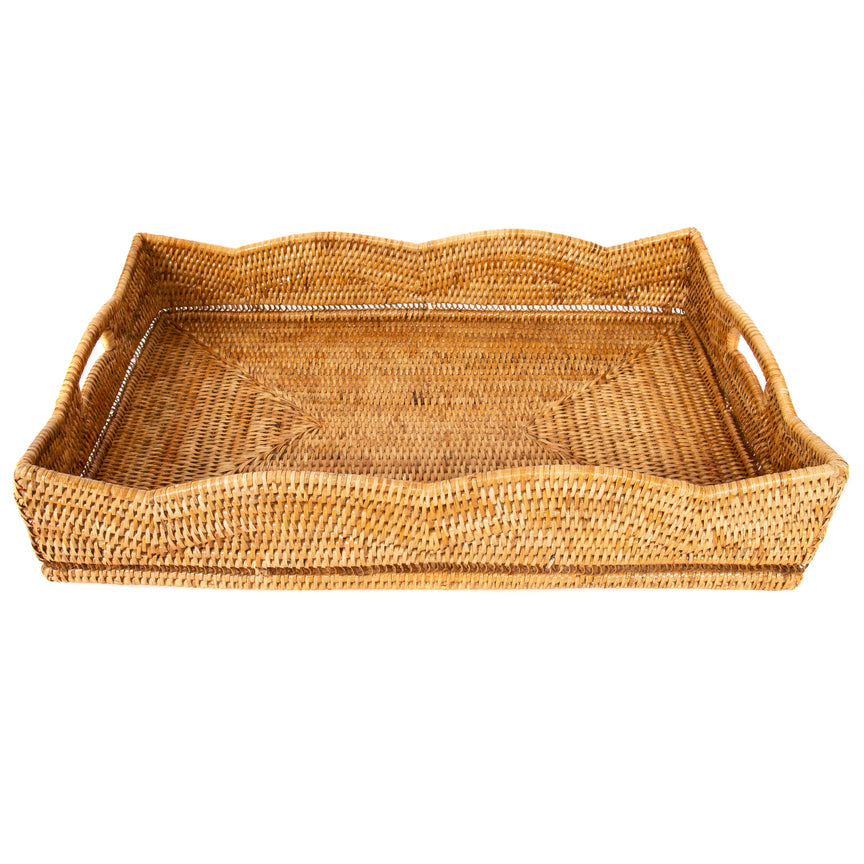 22" Honey Scallop Rectangular Tray