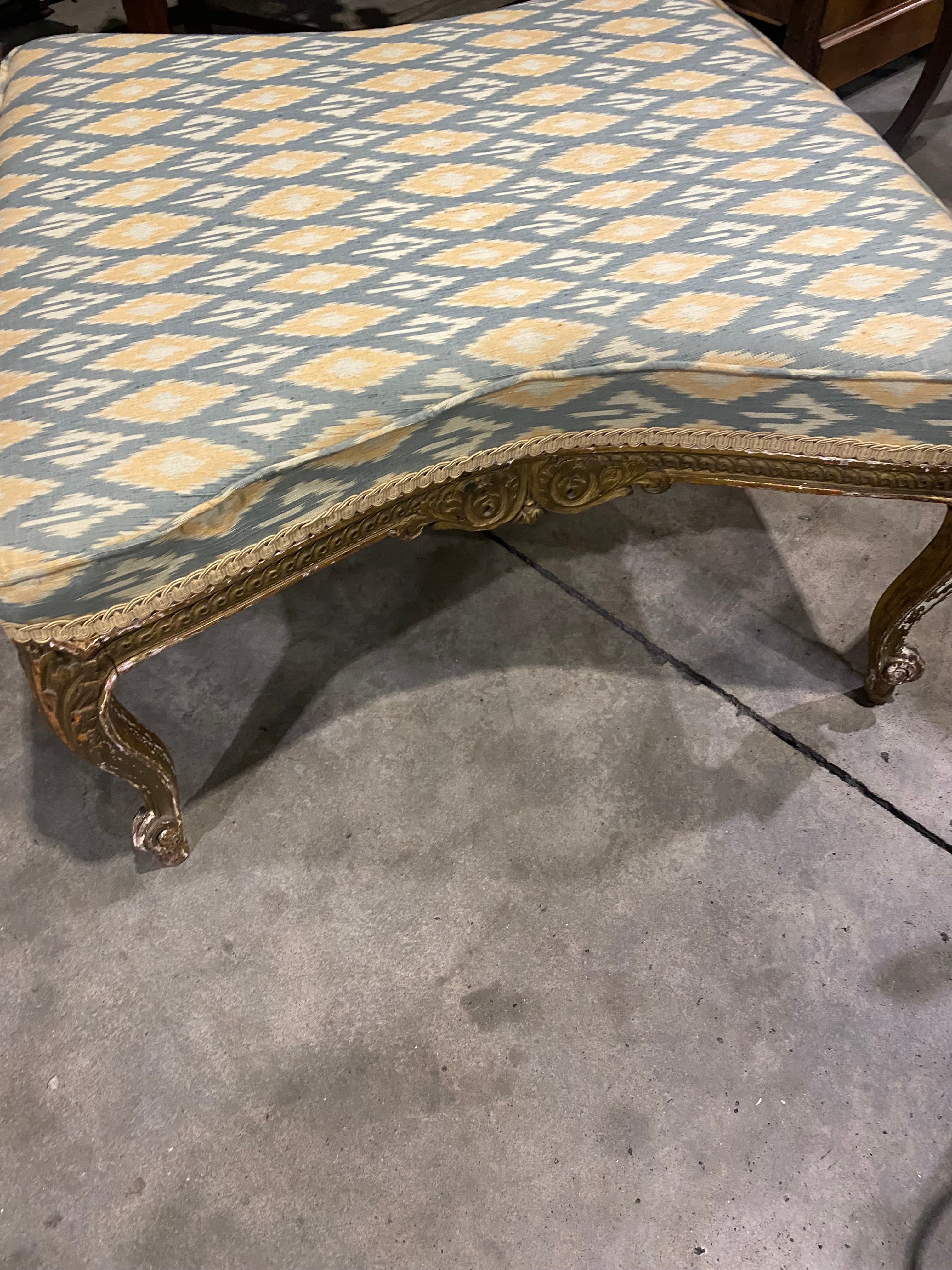 Upholstered & Gilded Coffee Table