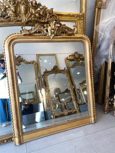 Louis Philippe Mirror with Fronton and Mercury Glass
