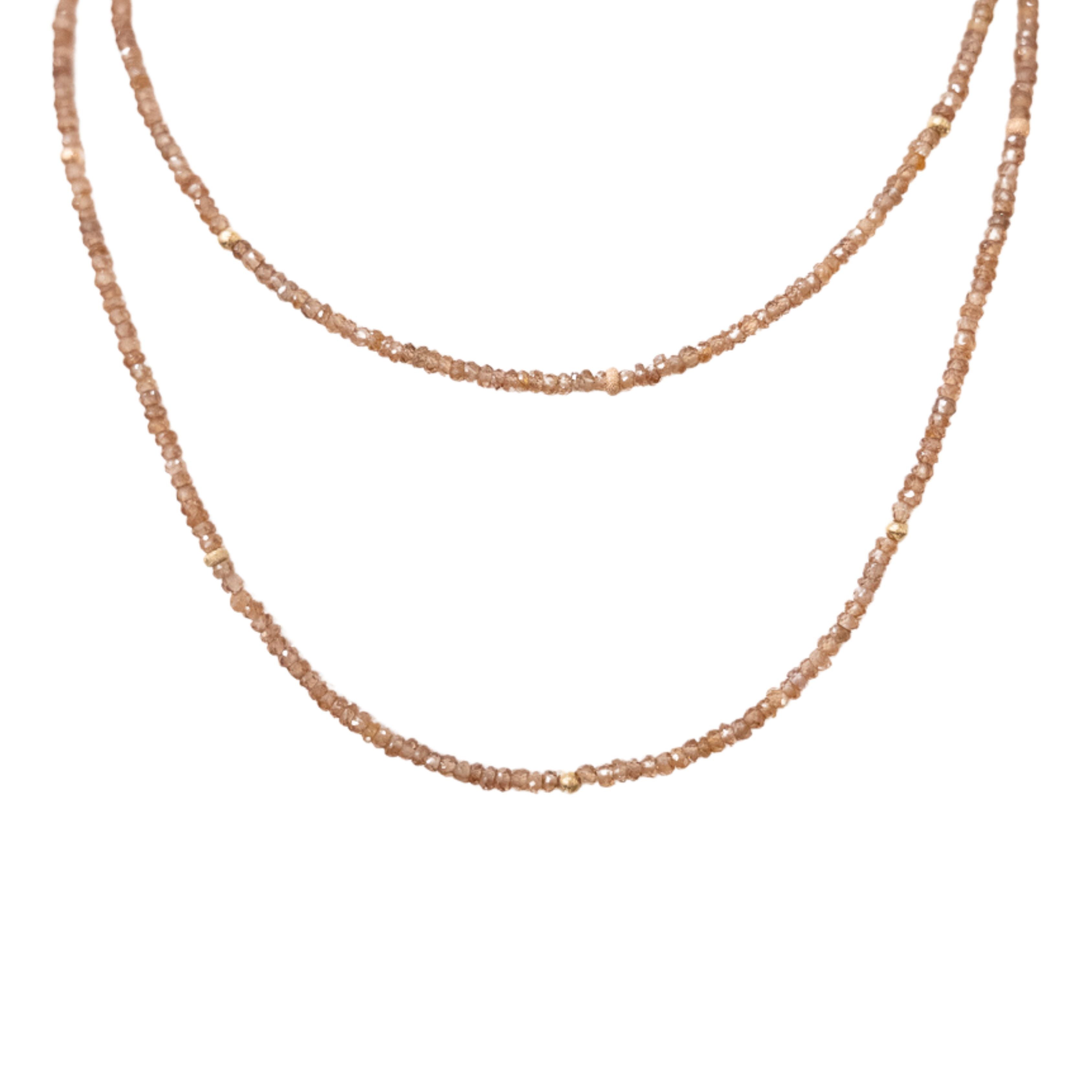 14K Zircon Beaded Necklace