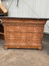 Load image into Gallery viewer, Louis Philippe-Style Burled Walnut Commode w/ St. Anne Marble