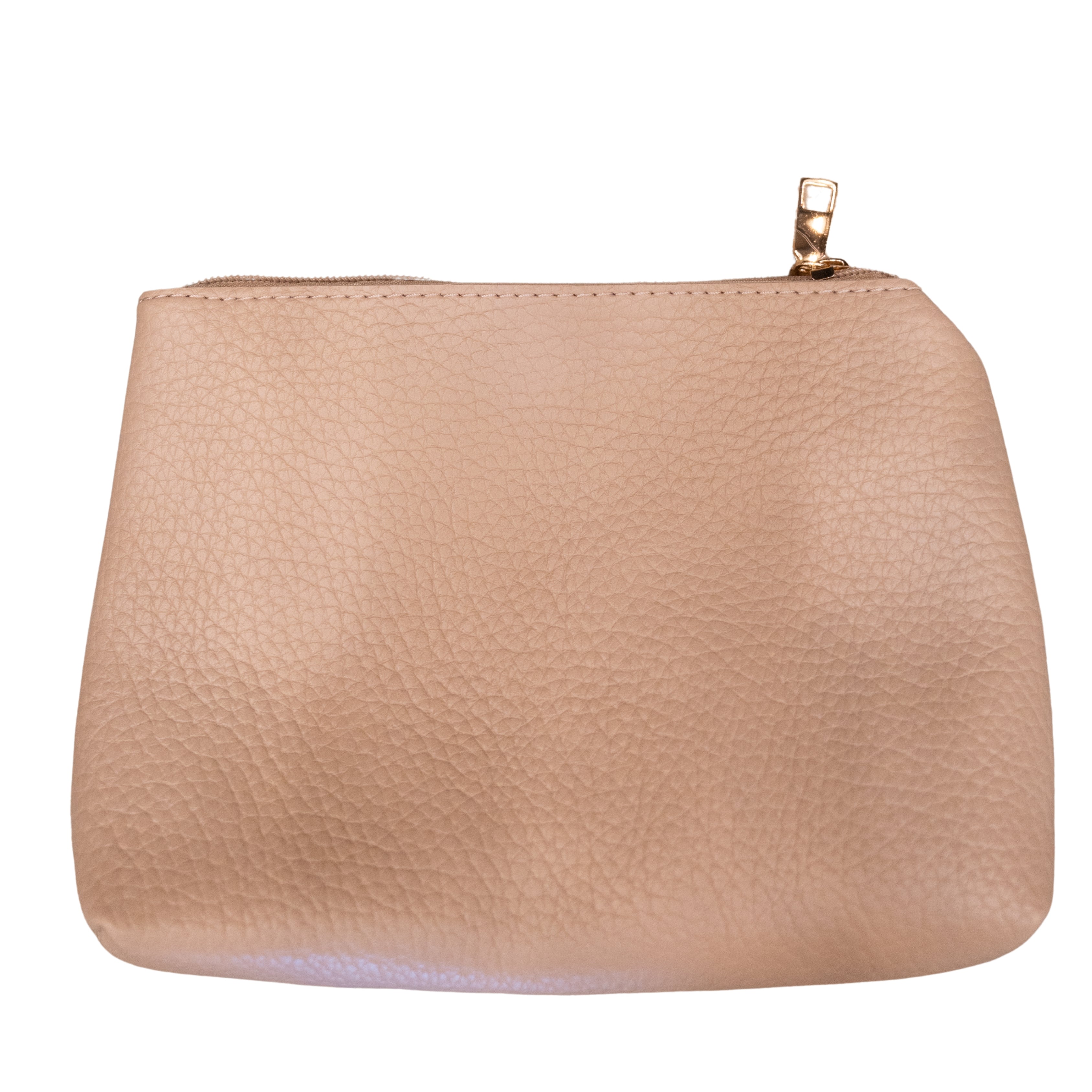 Beige Faux Leather Shoulder Bag