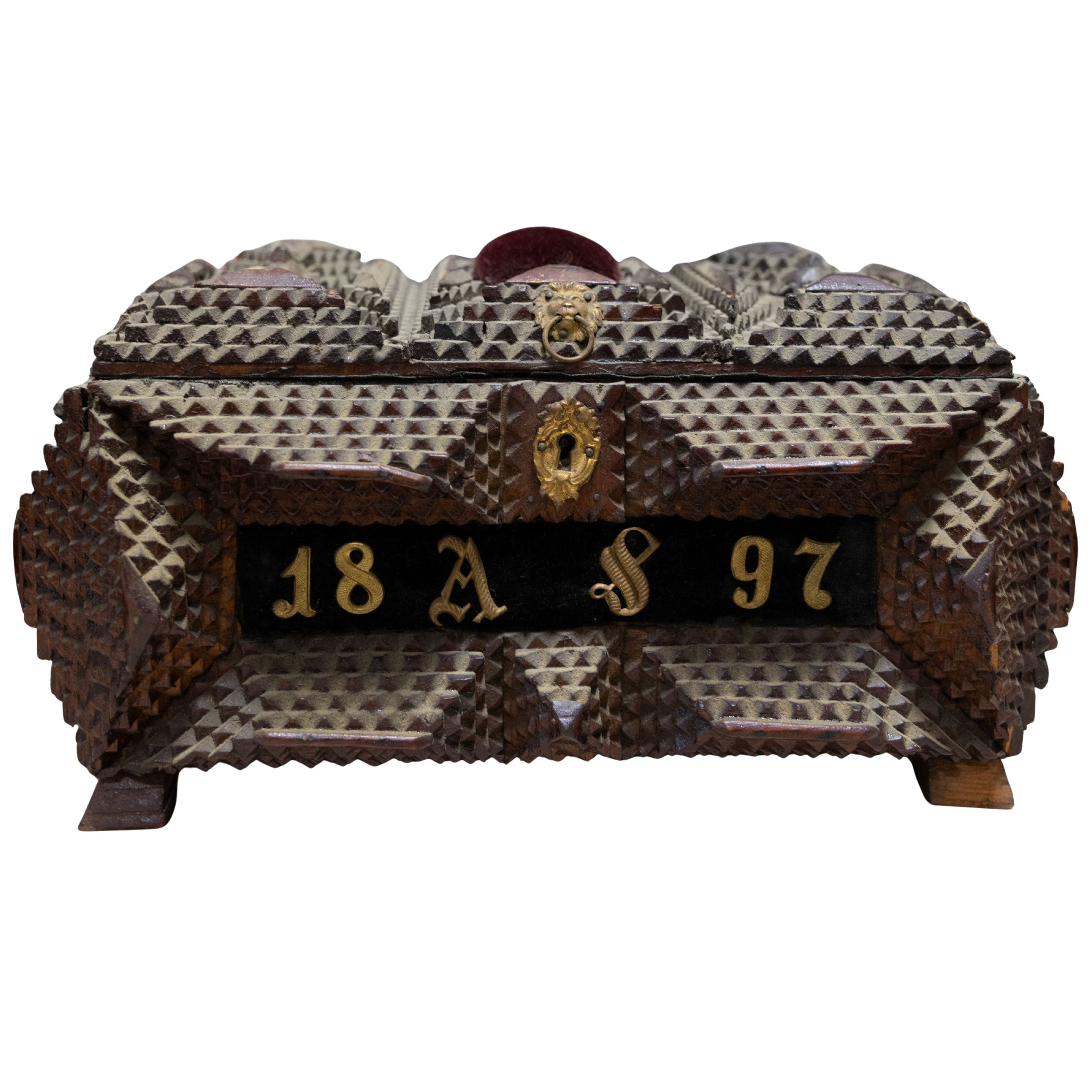 Tramp Art Box w/ 1897 AS