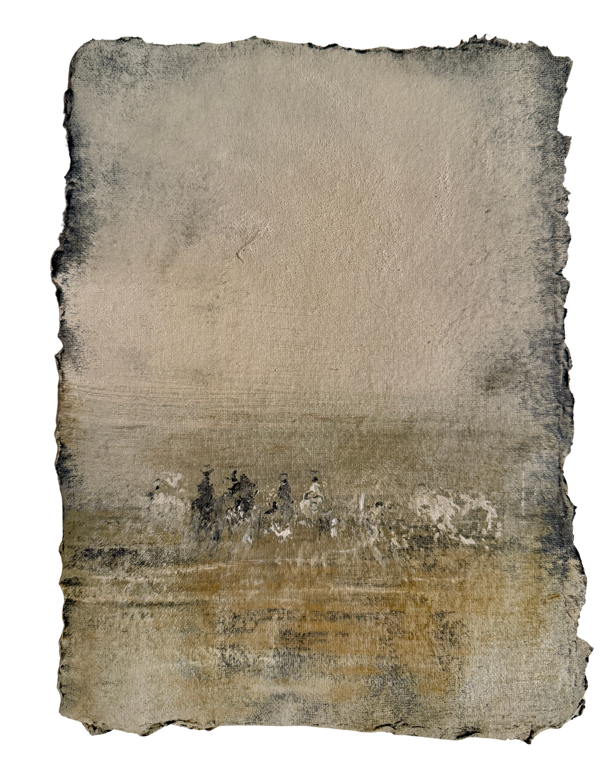 Pascal Bouterin - Famille à la plage (9.5 x 7)