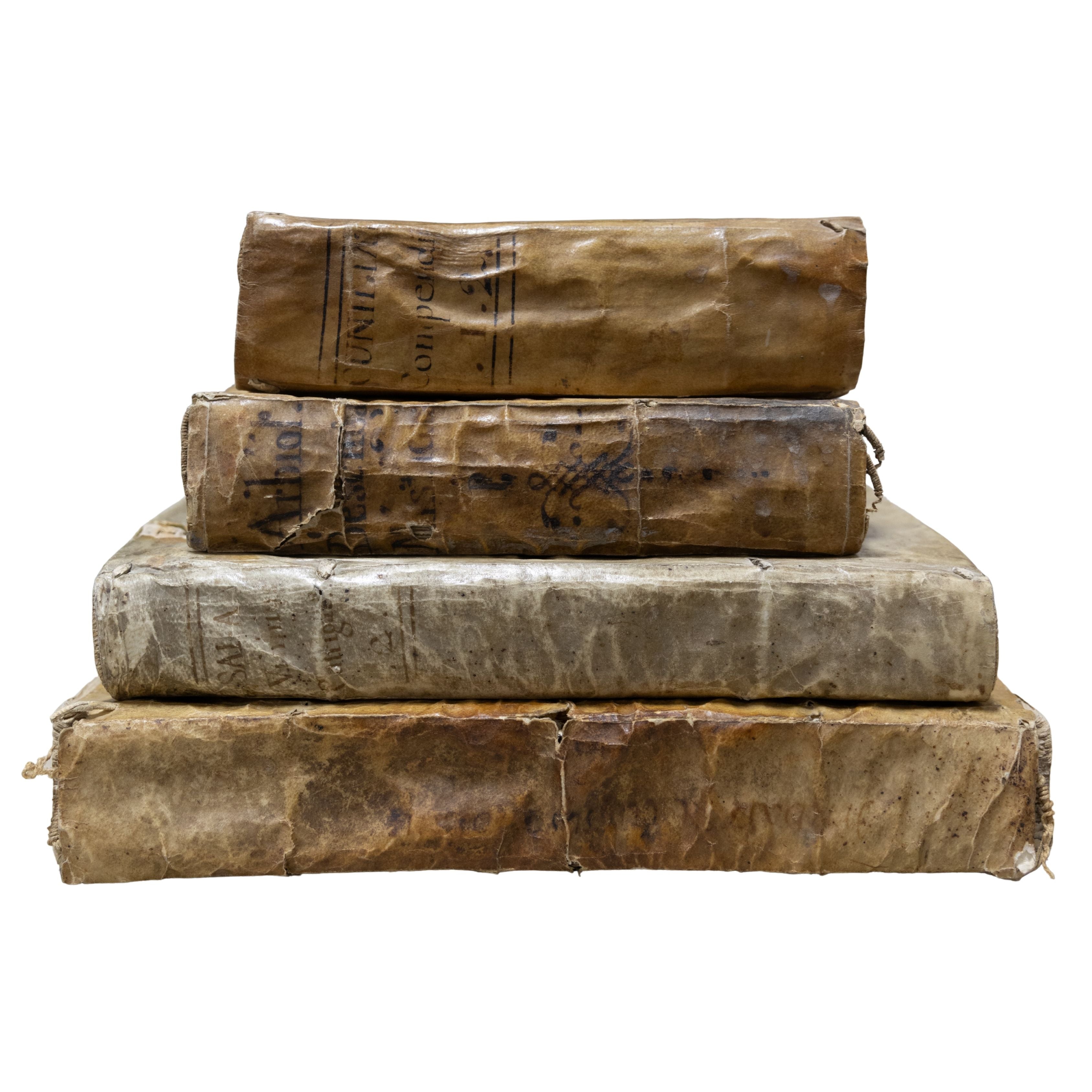 18th-Century Leather-Bound Books from Spain (4 books)