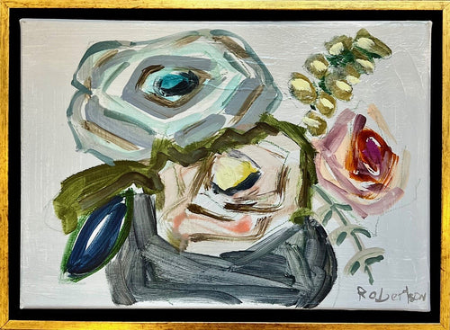 Sarah Robertson - Bouquet on Gray (10 x 14)