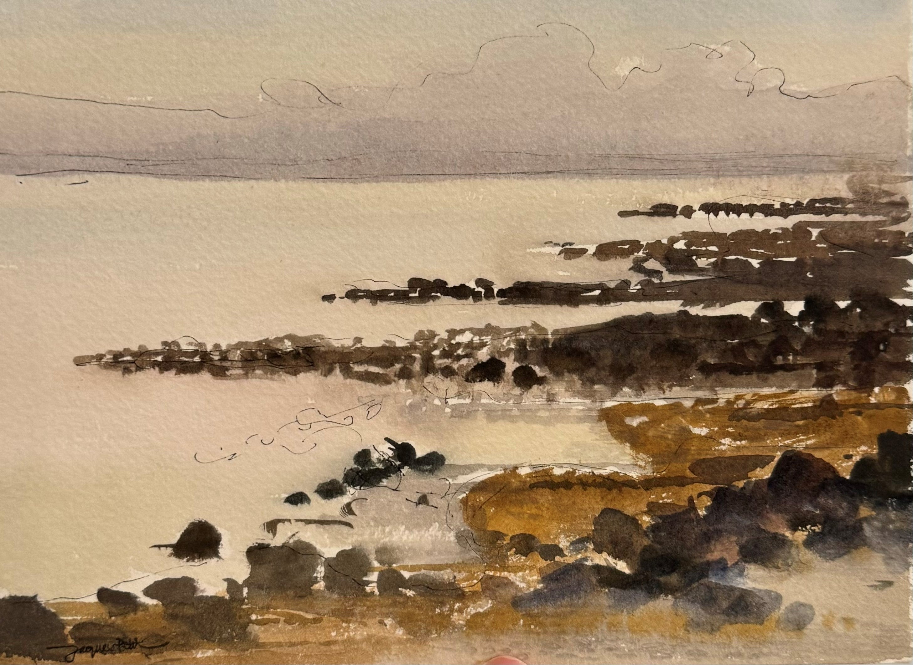 Heritage - Rocky Shoreline by Jacques Petit (6 x 8)