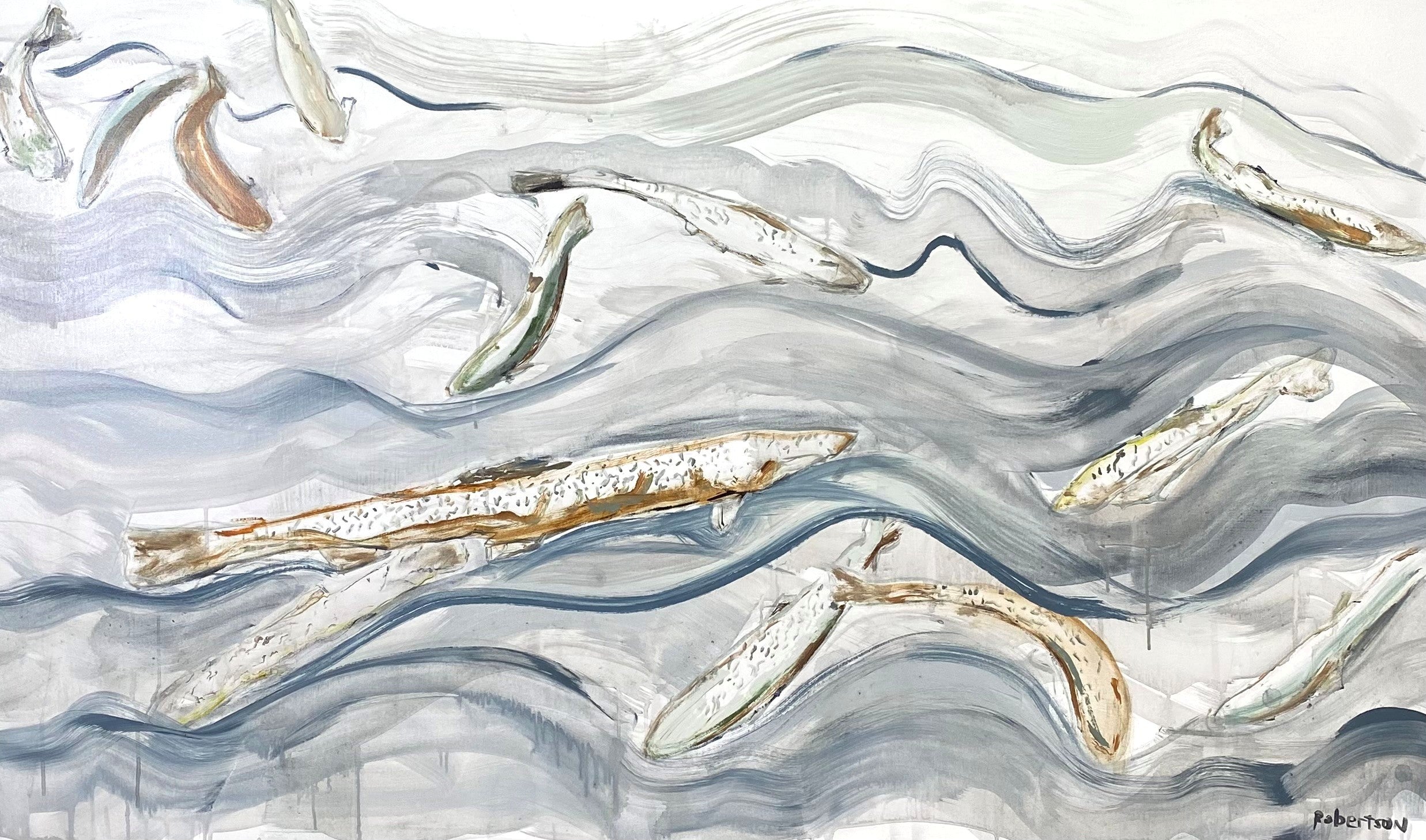 Sarah Robertson - River Fish 1 (30 x 60)