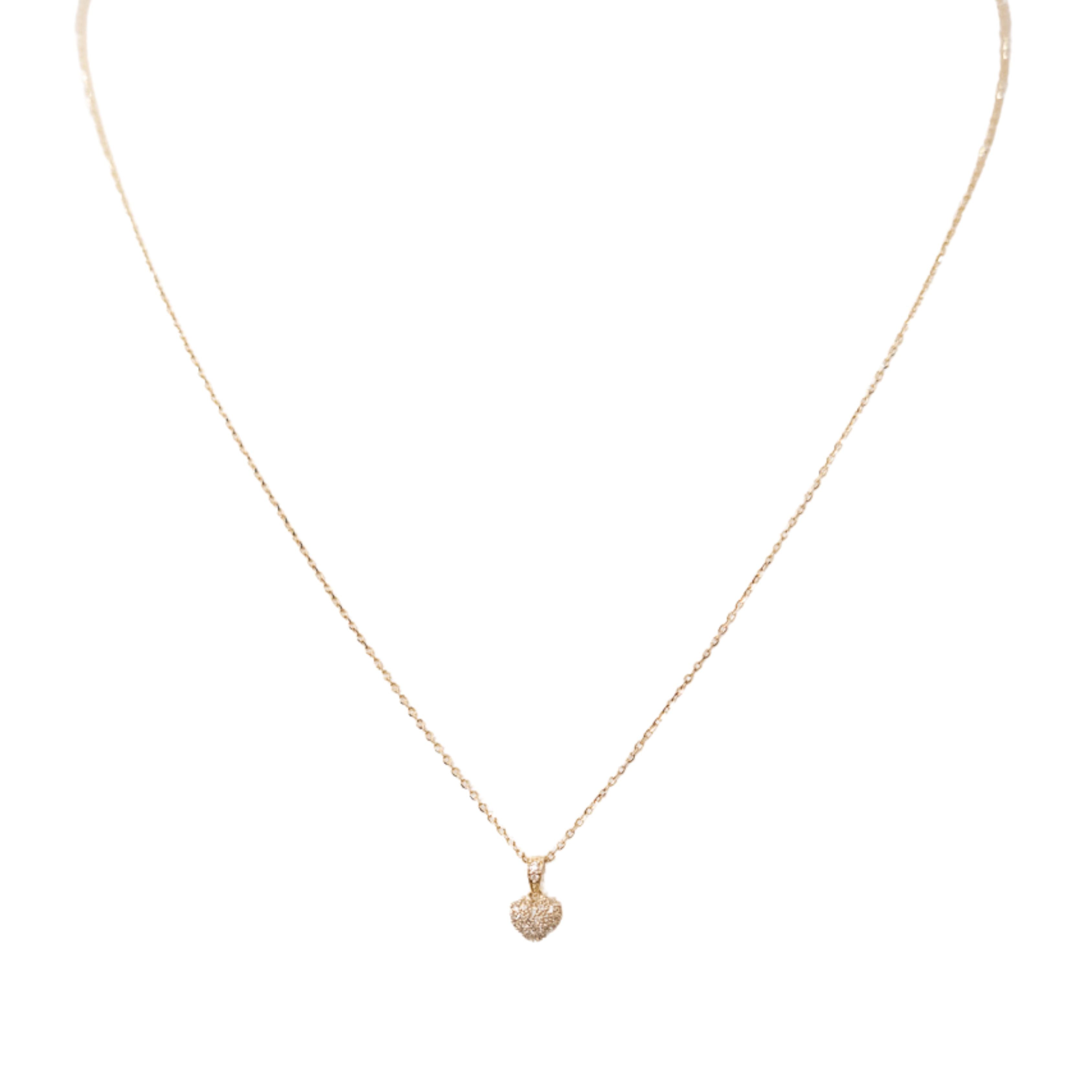 14K Gold Diamond Heart Necklace