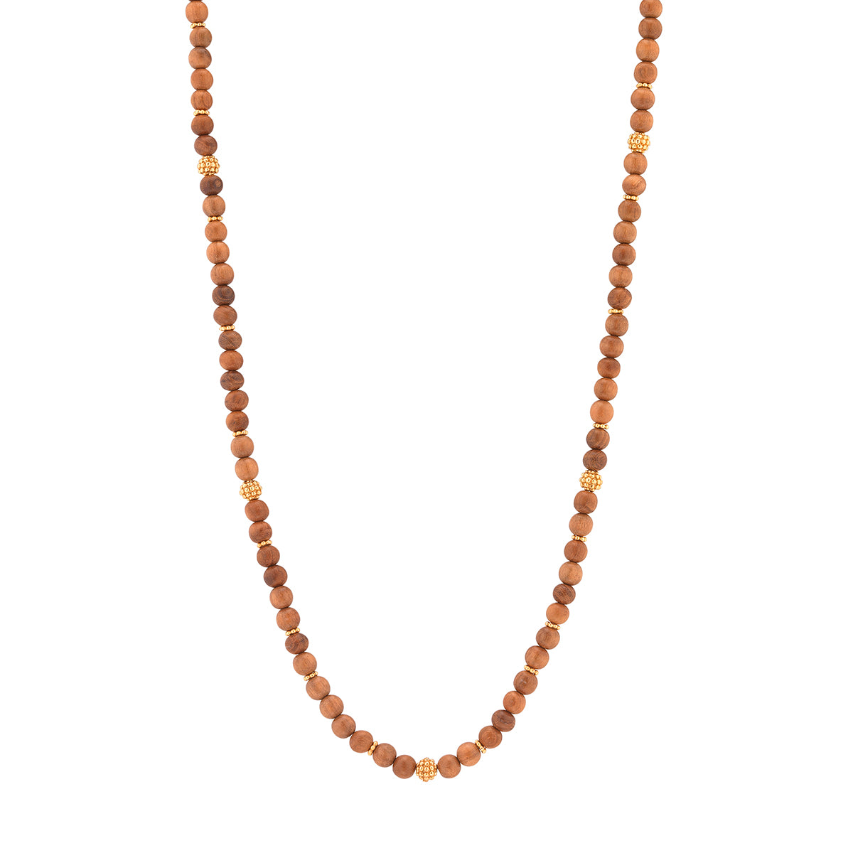 32" Teak Single Strand Necklace