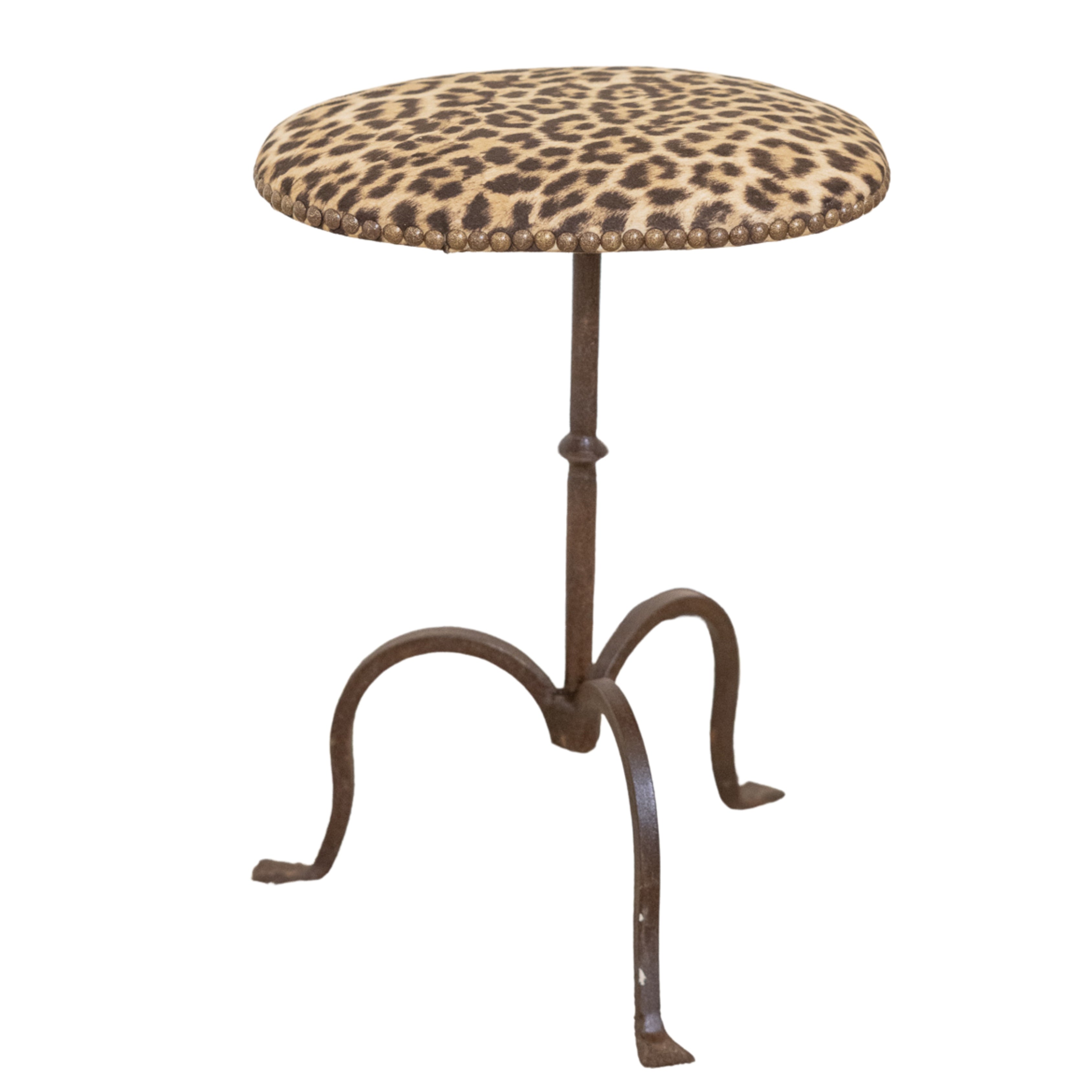 Leopard-Covered Stool