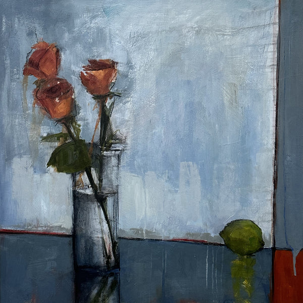 Sharon Hockfield - Three Roses (30 x 30)
