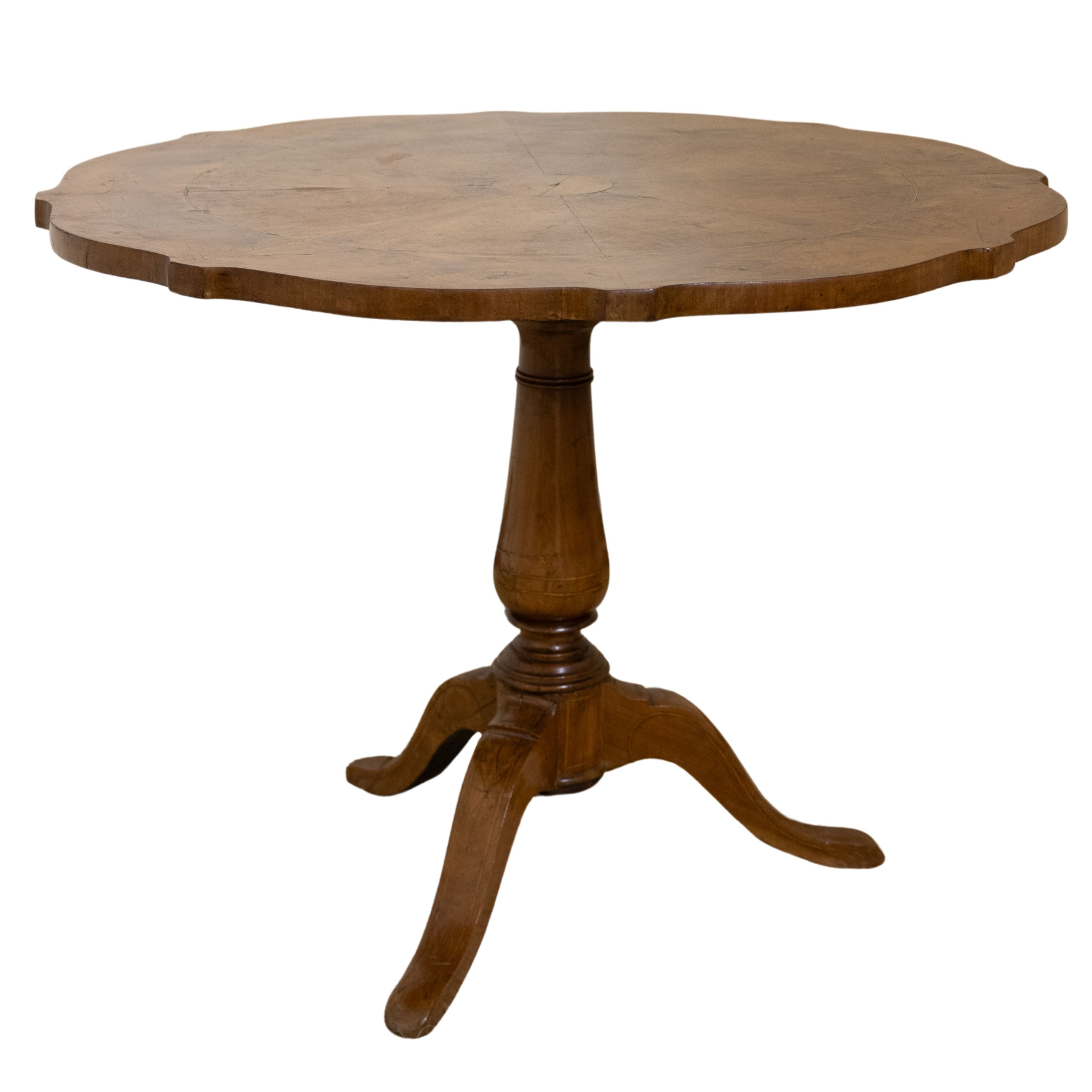 Round Burled Wood Foyer Table