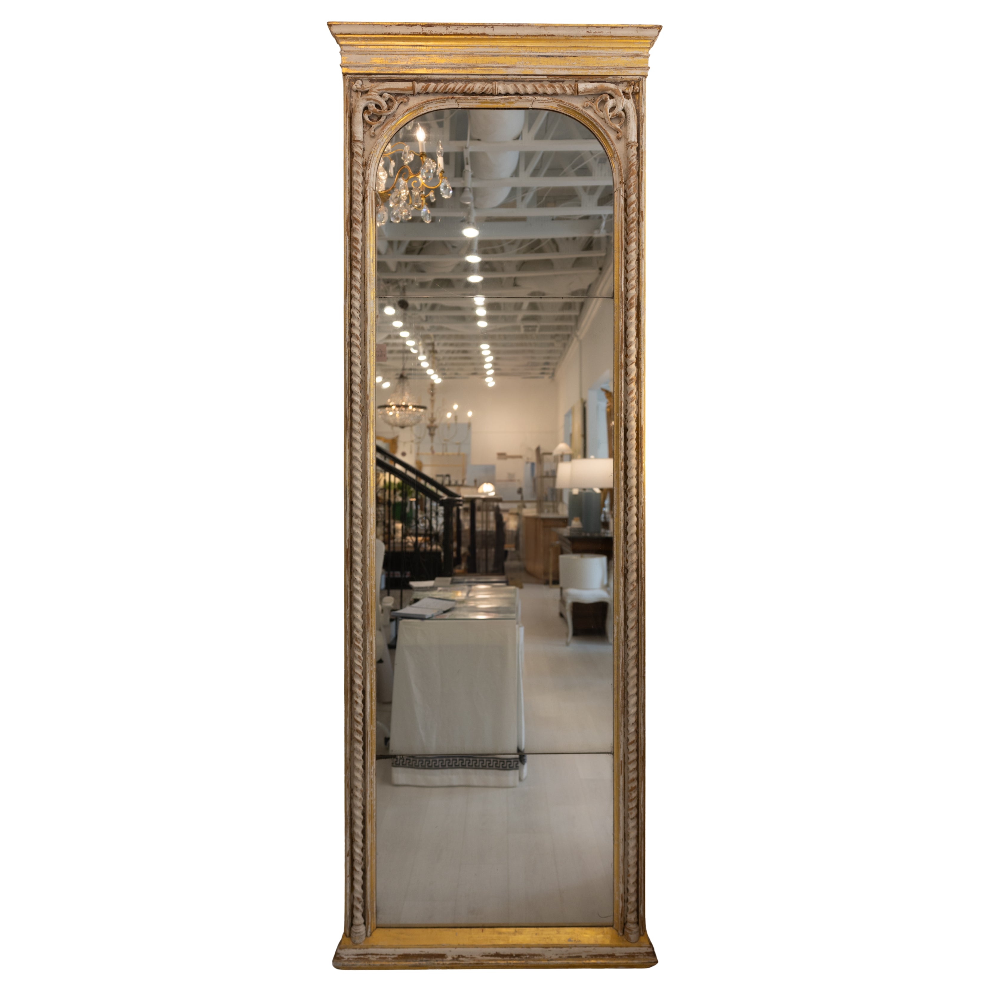 Trumeau Whitewashed 107"Hx38"W - RESERVED