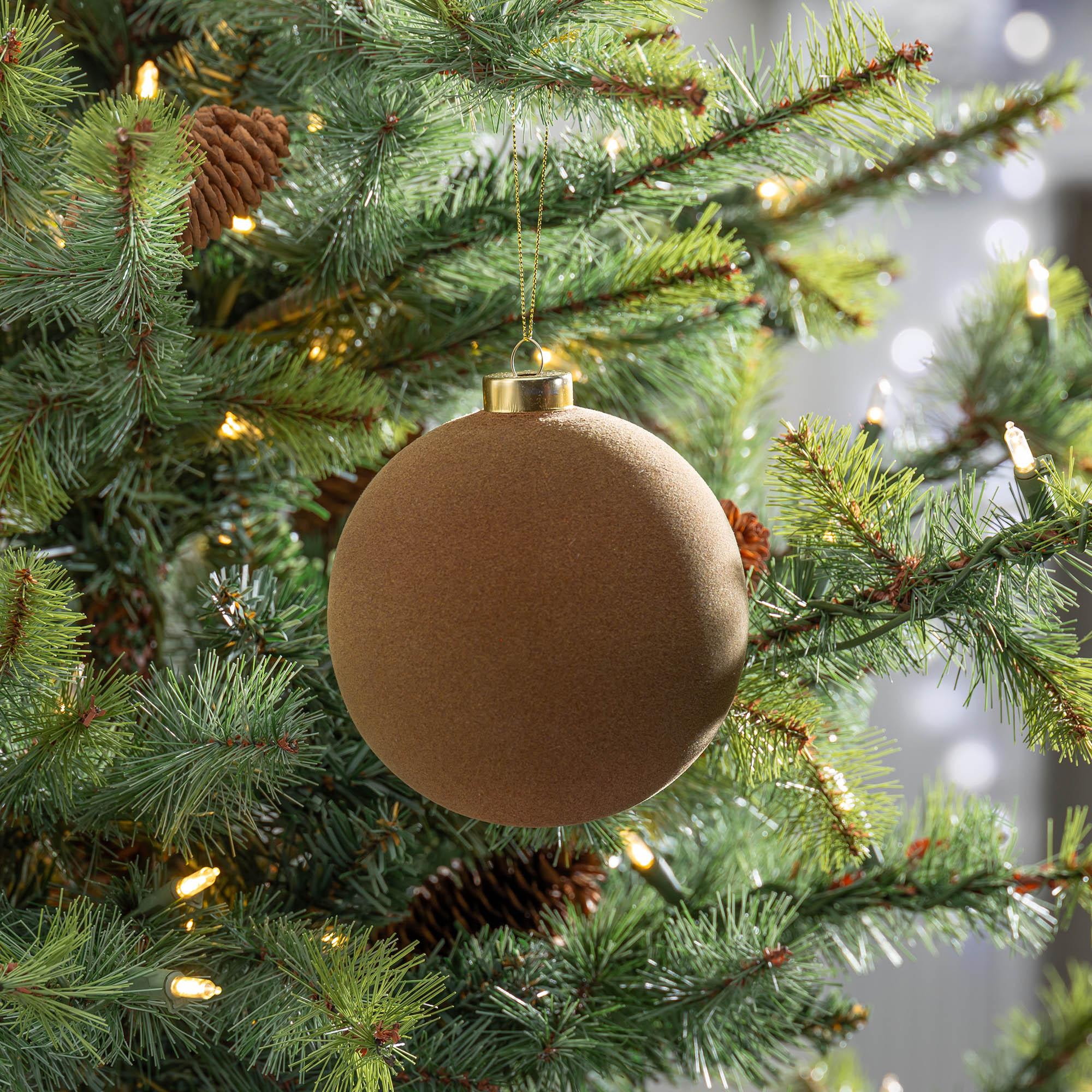 4.75" Chestnut Flocked Ornament
