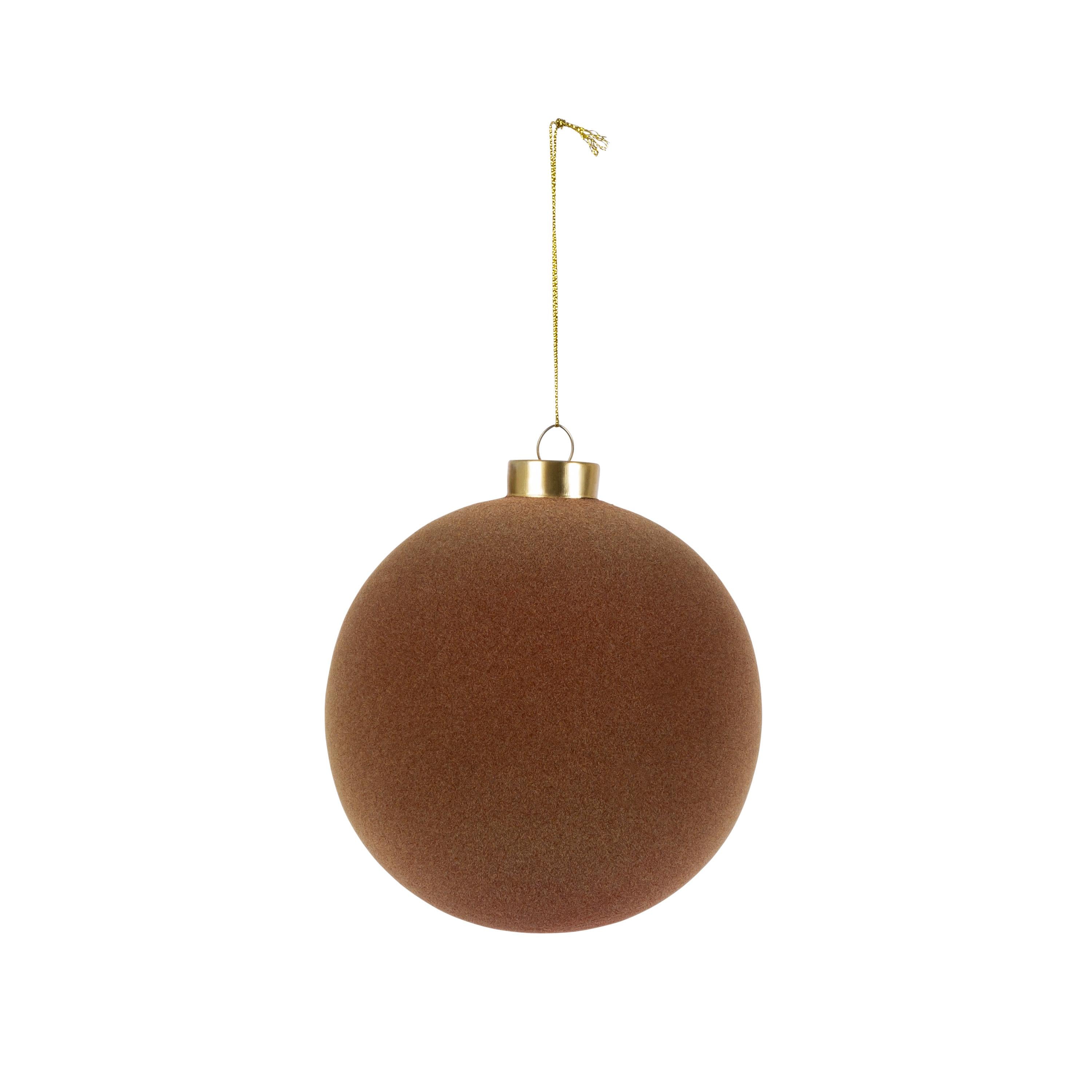 4.75" Chestnut Flocked Ornament