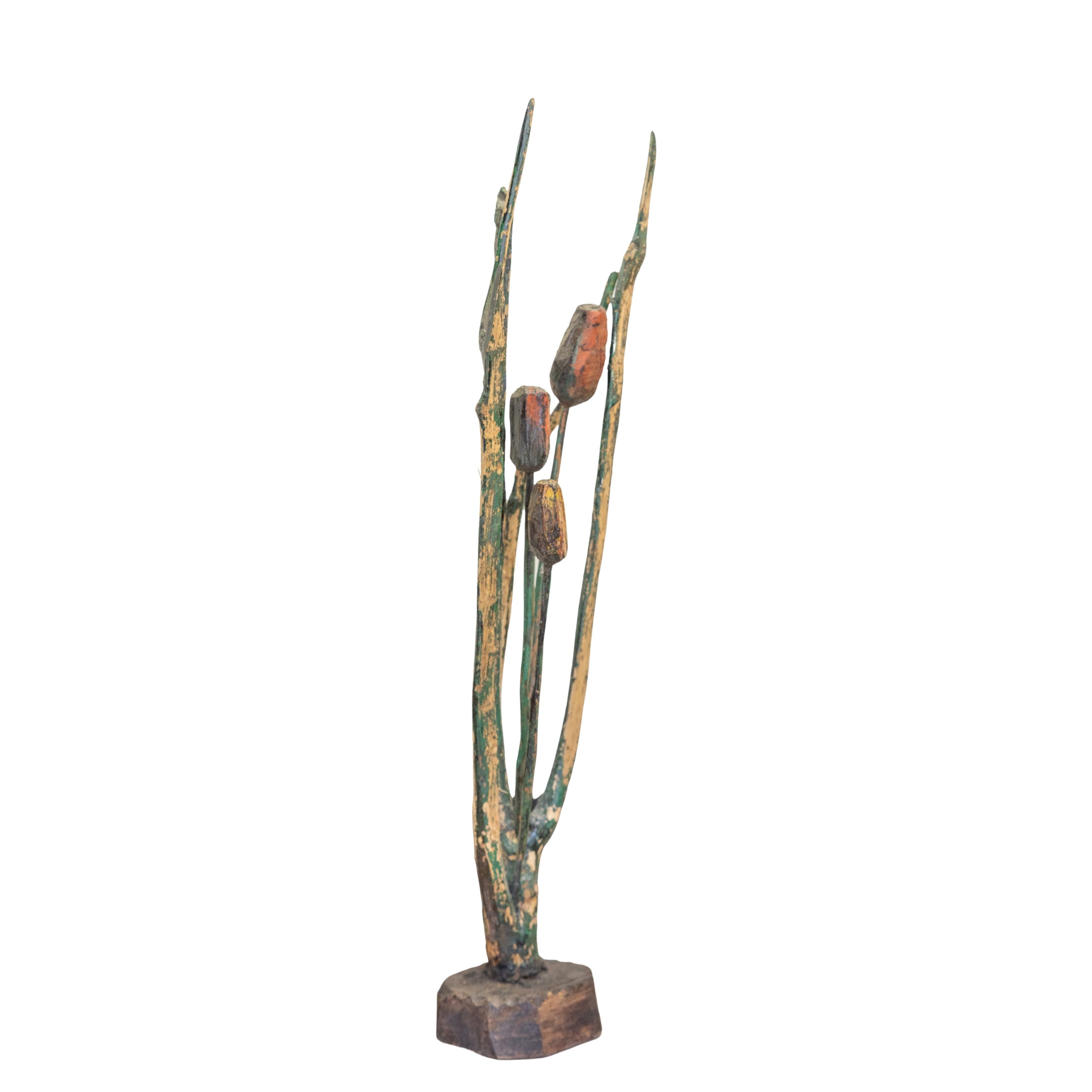 Small Wooden Floral Sculpture