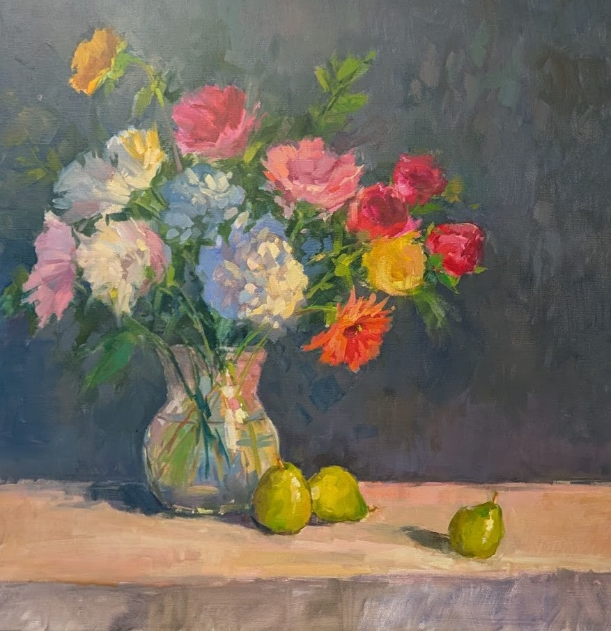 Millie Gosch - Roses and Hydrangeas (40 x 40)