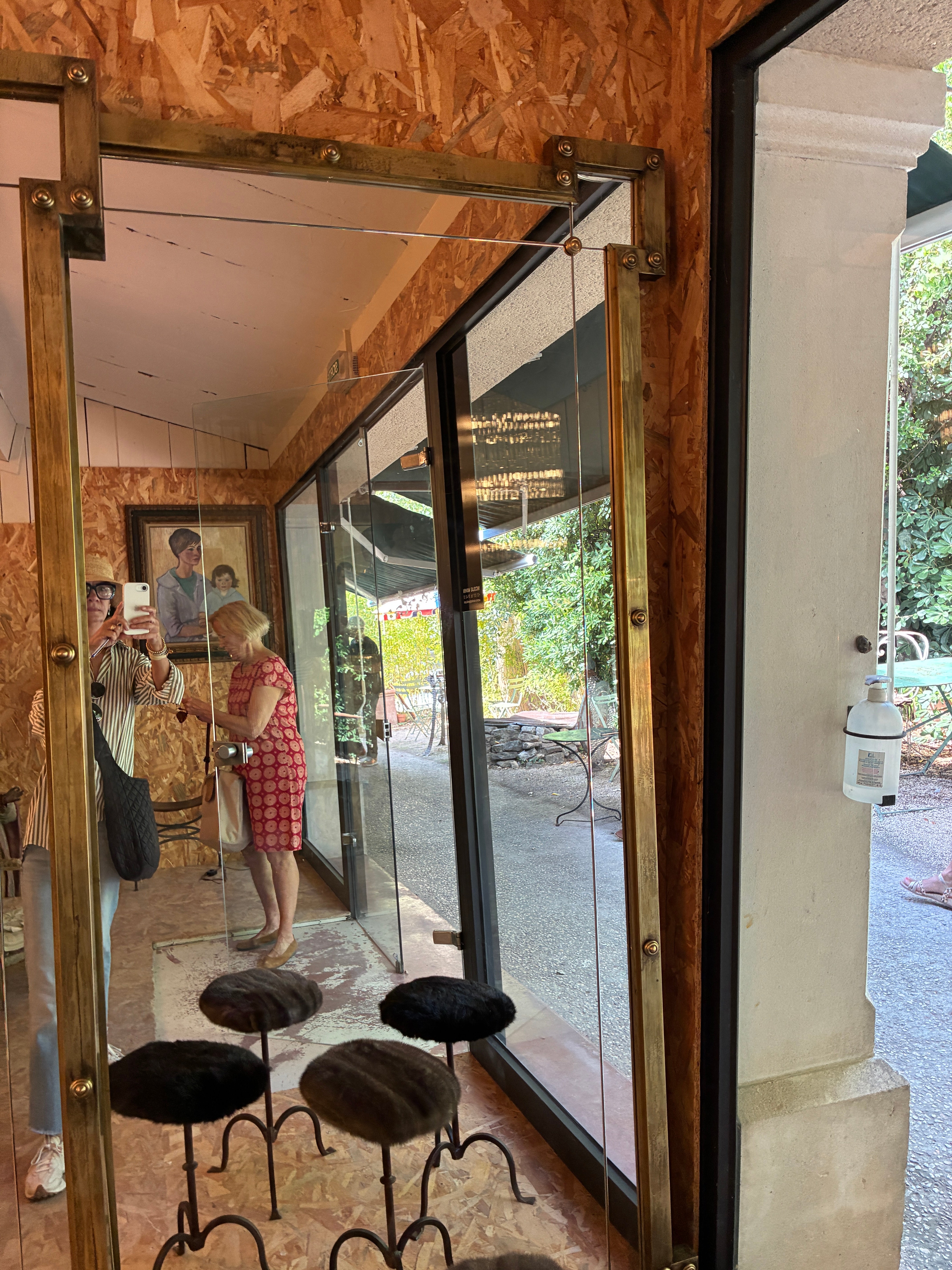 Large Brass-Trimmed Mirror from Madrid