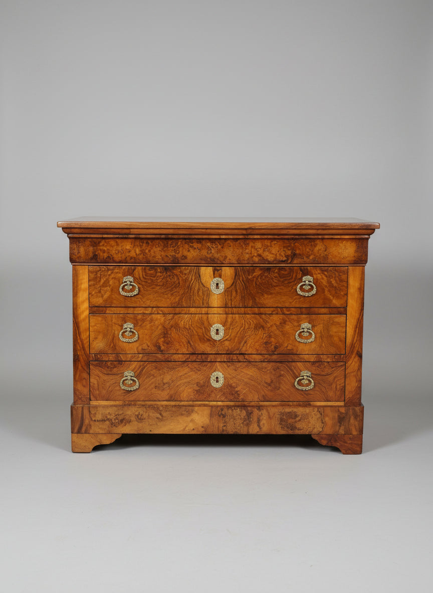 Walnut Louis Philippe Commode with Hardware
