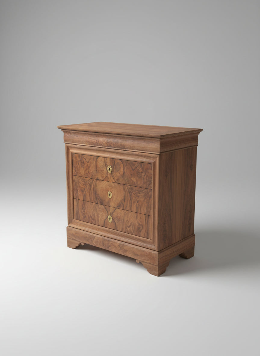 Bleached Walnut LP Commode with Wooden Top