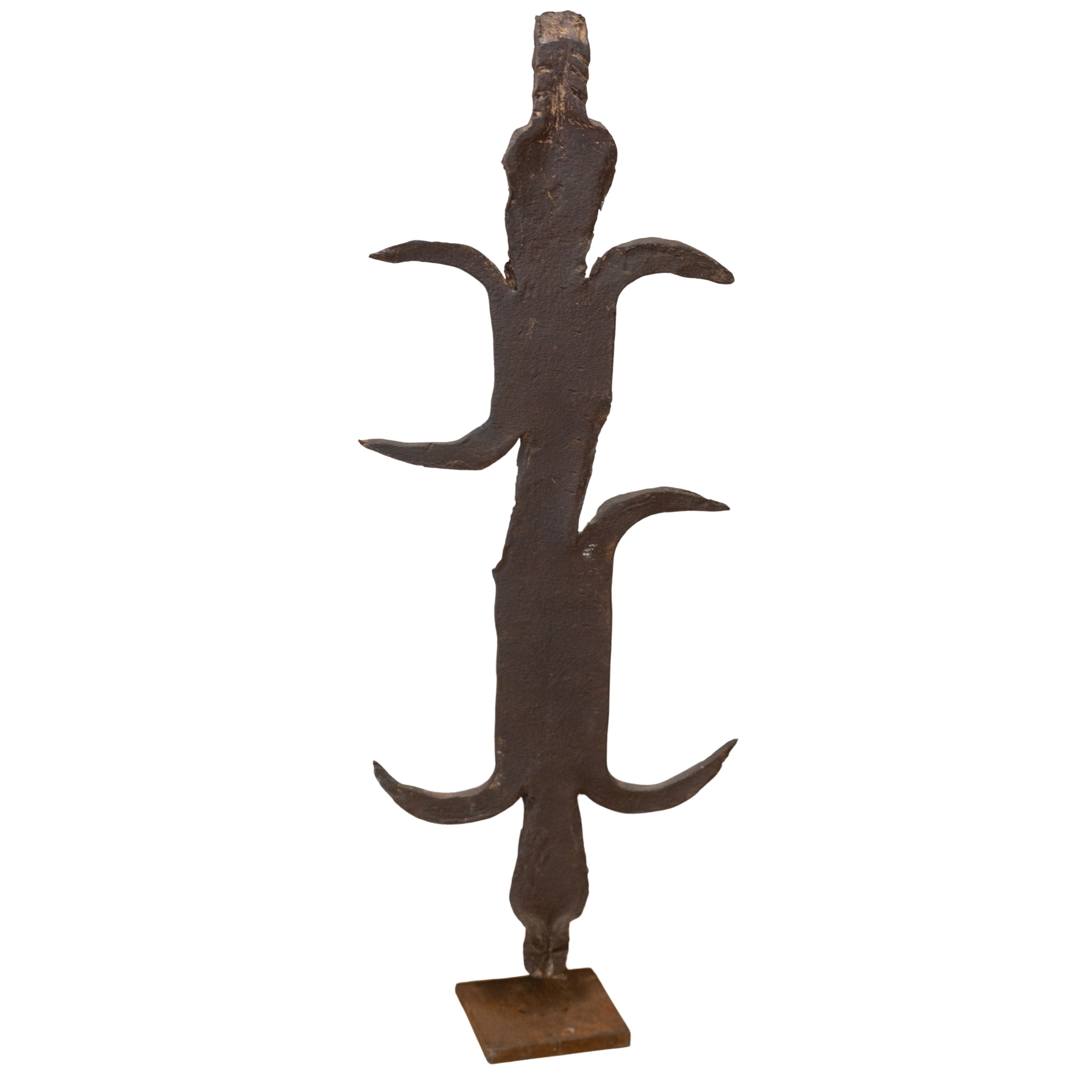 19th C Iron Window Guard on Stand