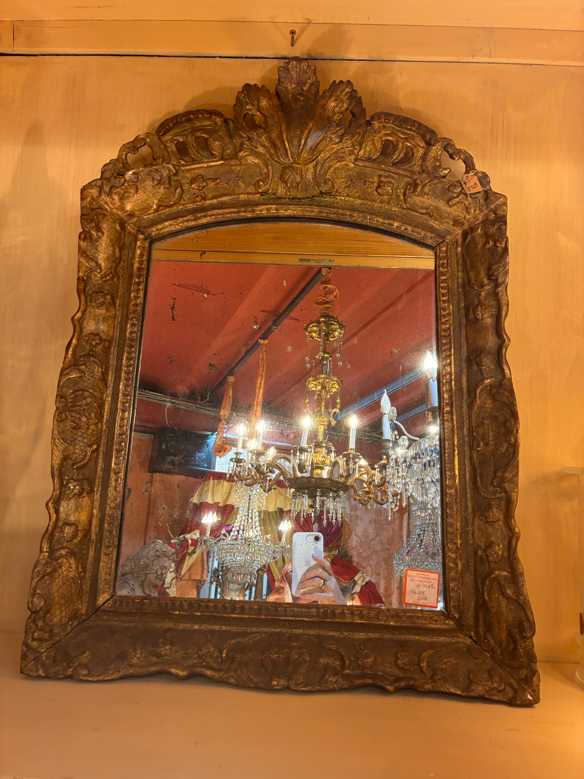 18th C Provencal Mirror with Carved and Gilded Frame