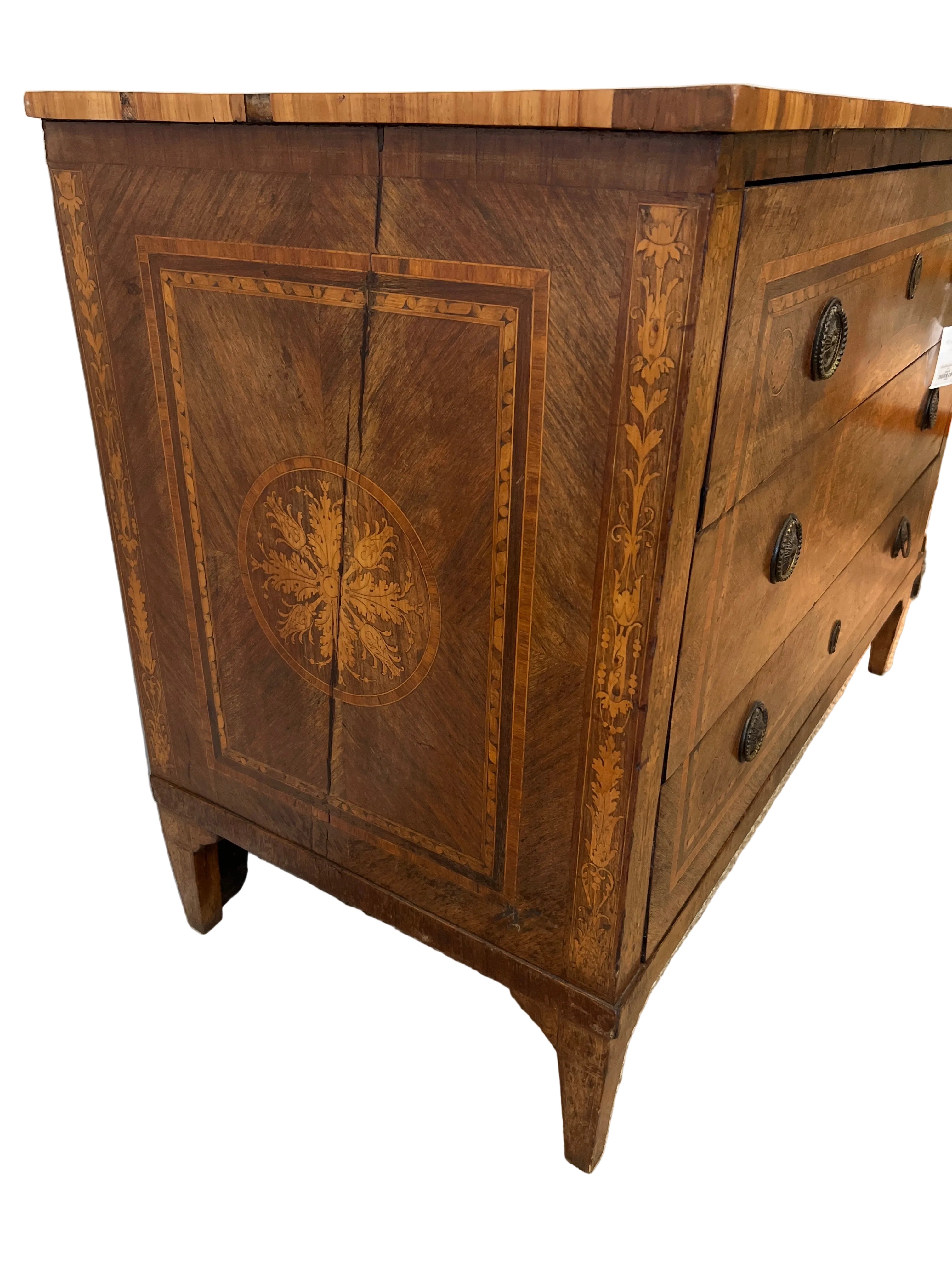 Commode Walnut with Inlay Italian(47w x 22.5d x 34.5h)