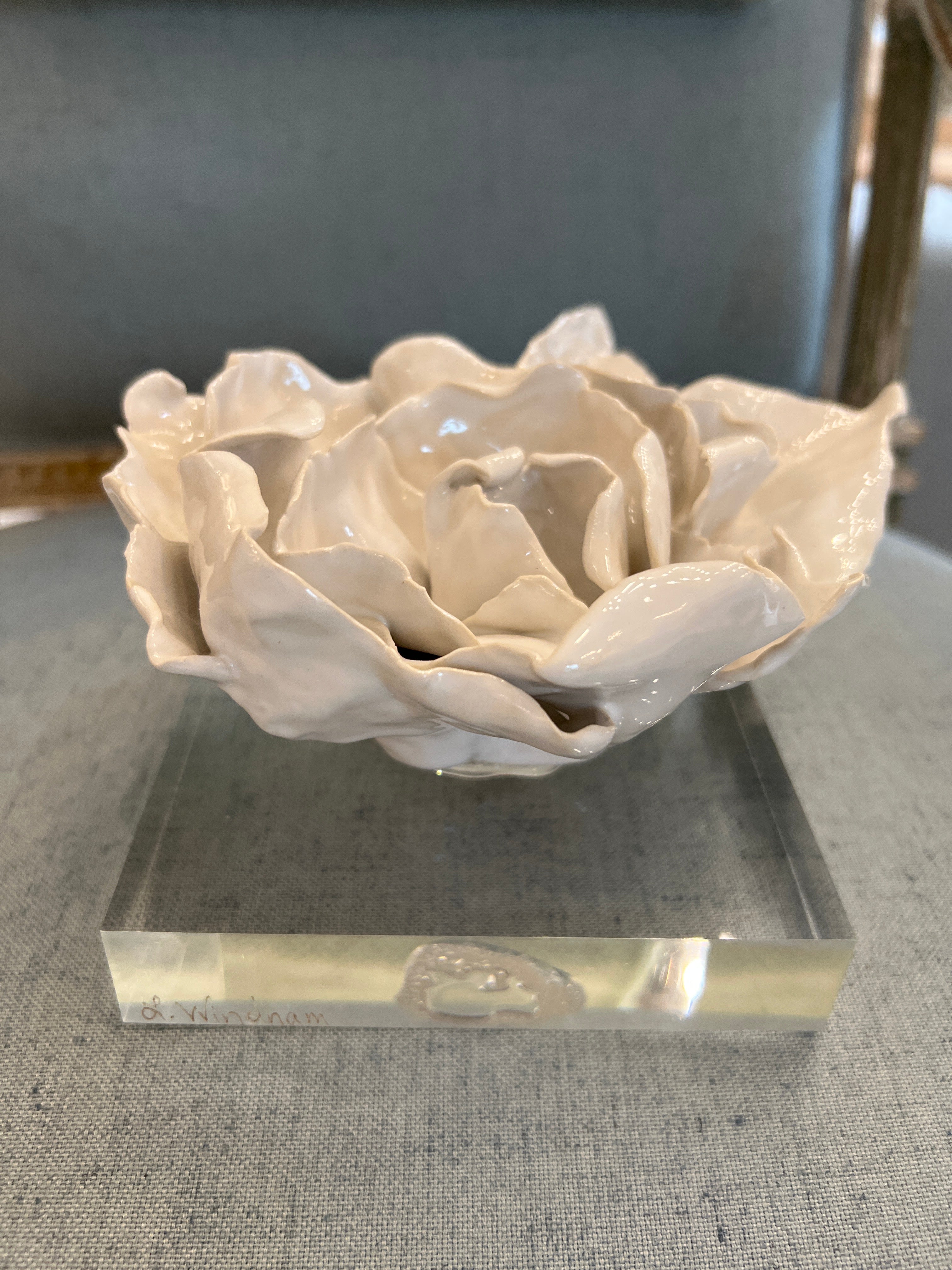 Ceramic Flower on Acrylic Base