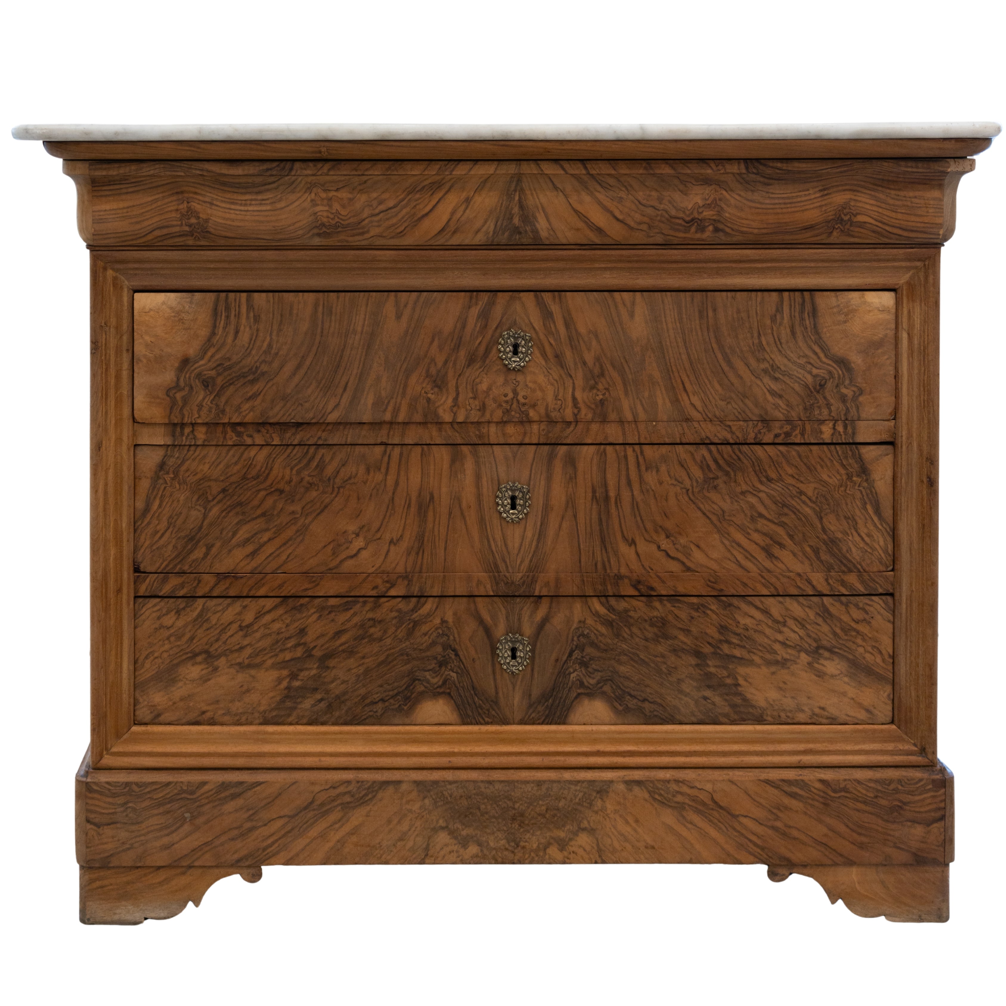 White Marble & Wavy Burling LP Commode(47w x 22d x 39h)