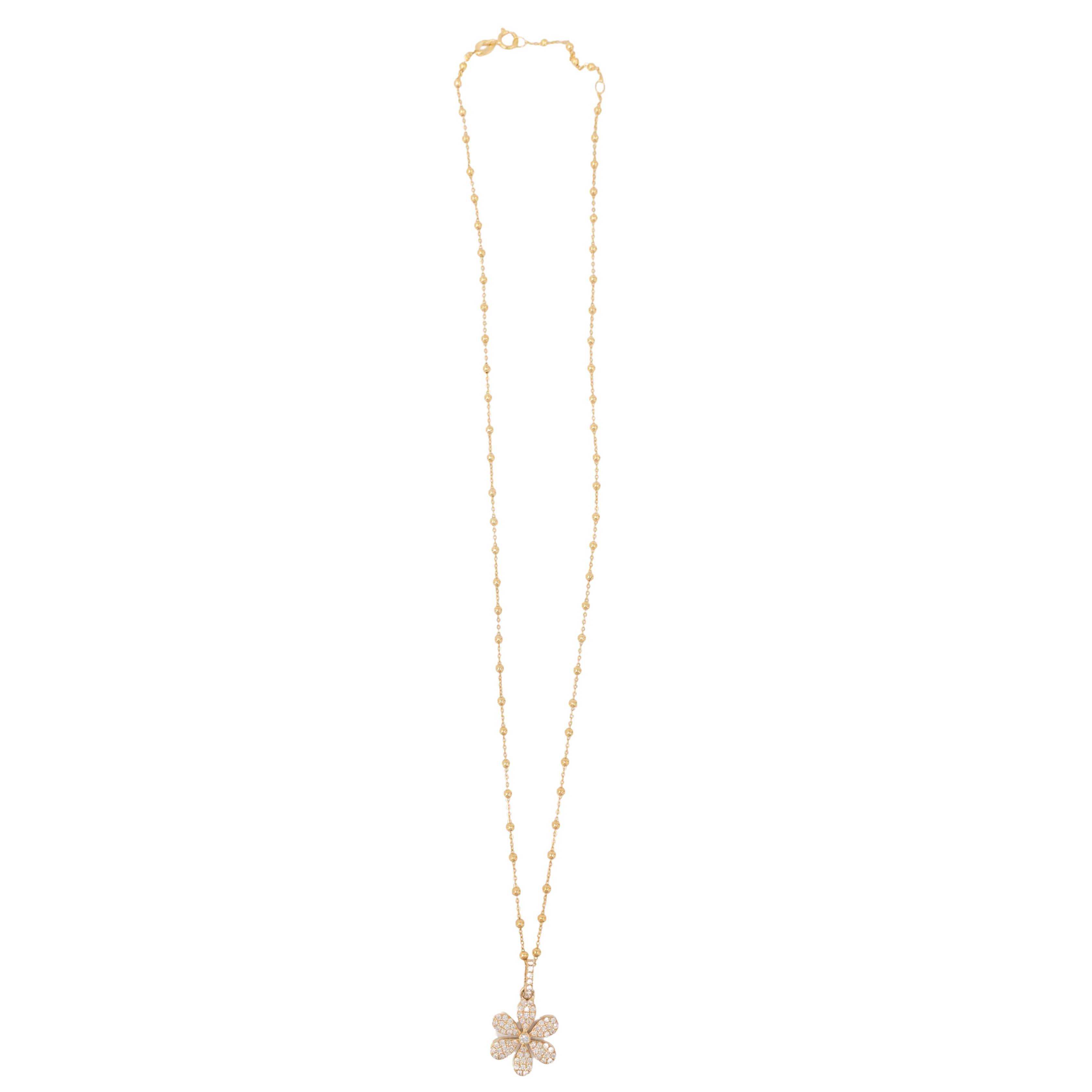 Pave Diamond Flower Necklace