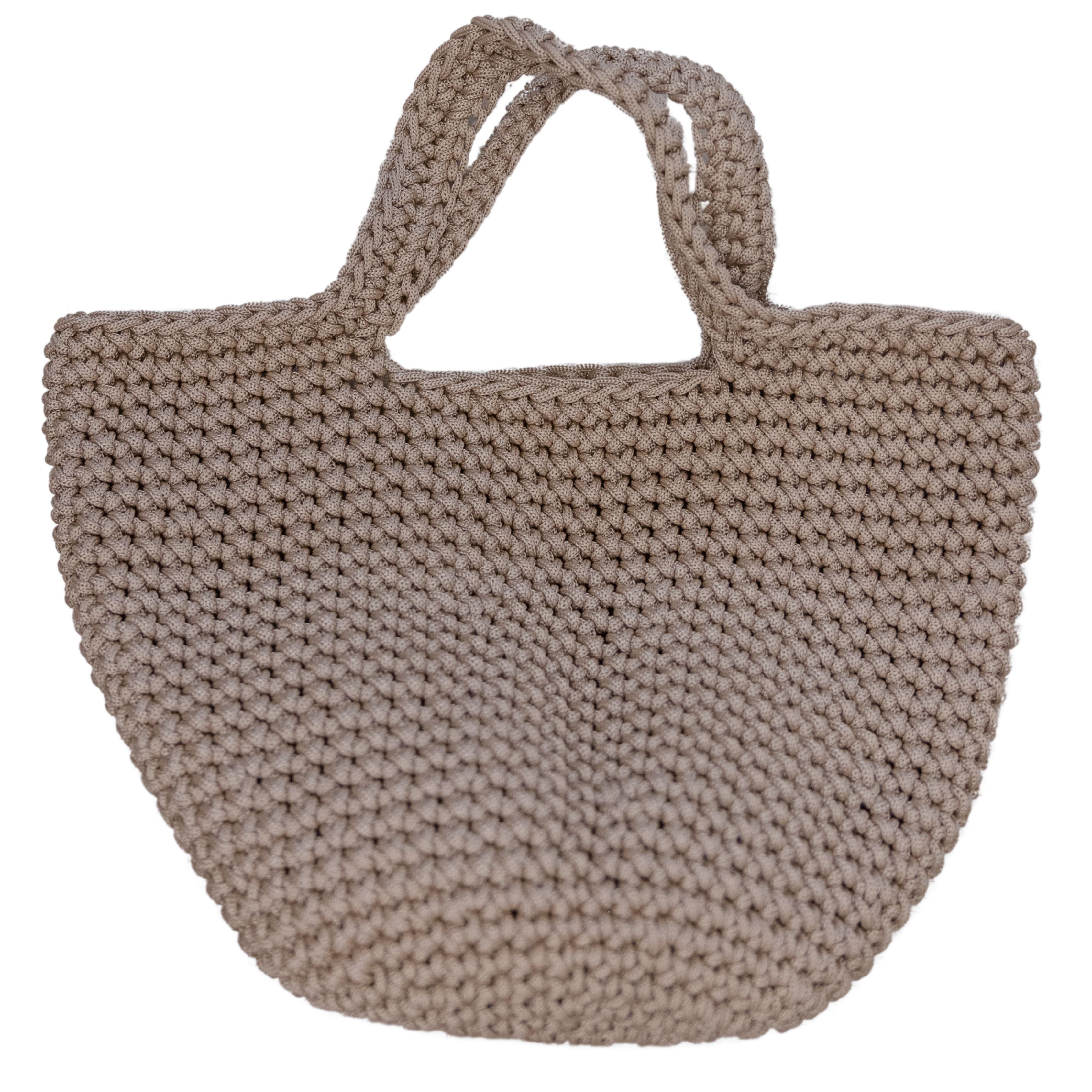 Small Taupe Crochet Bag