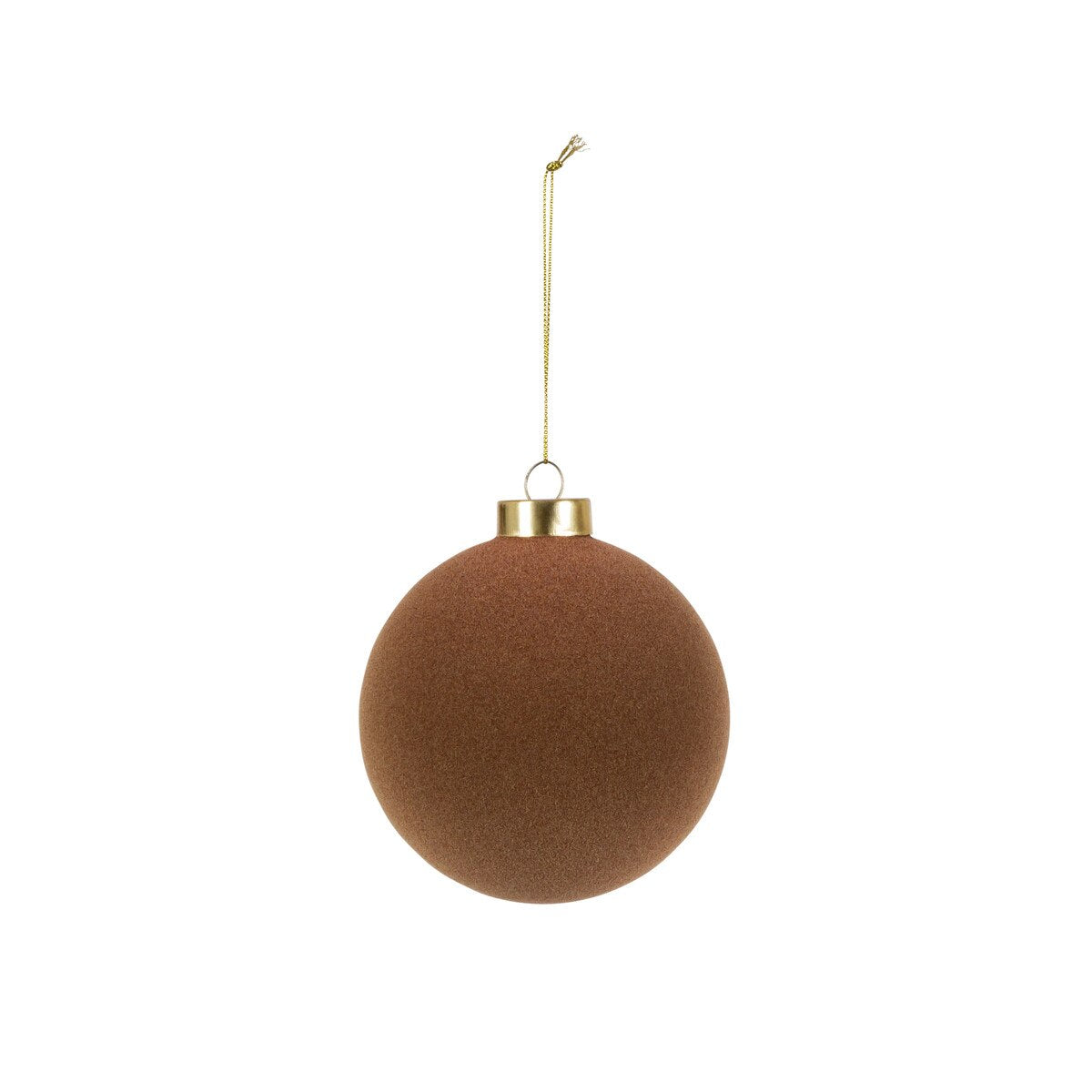 4" Chestnut Flocked Ornament