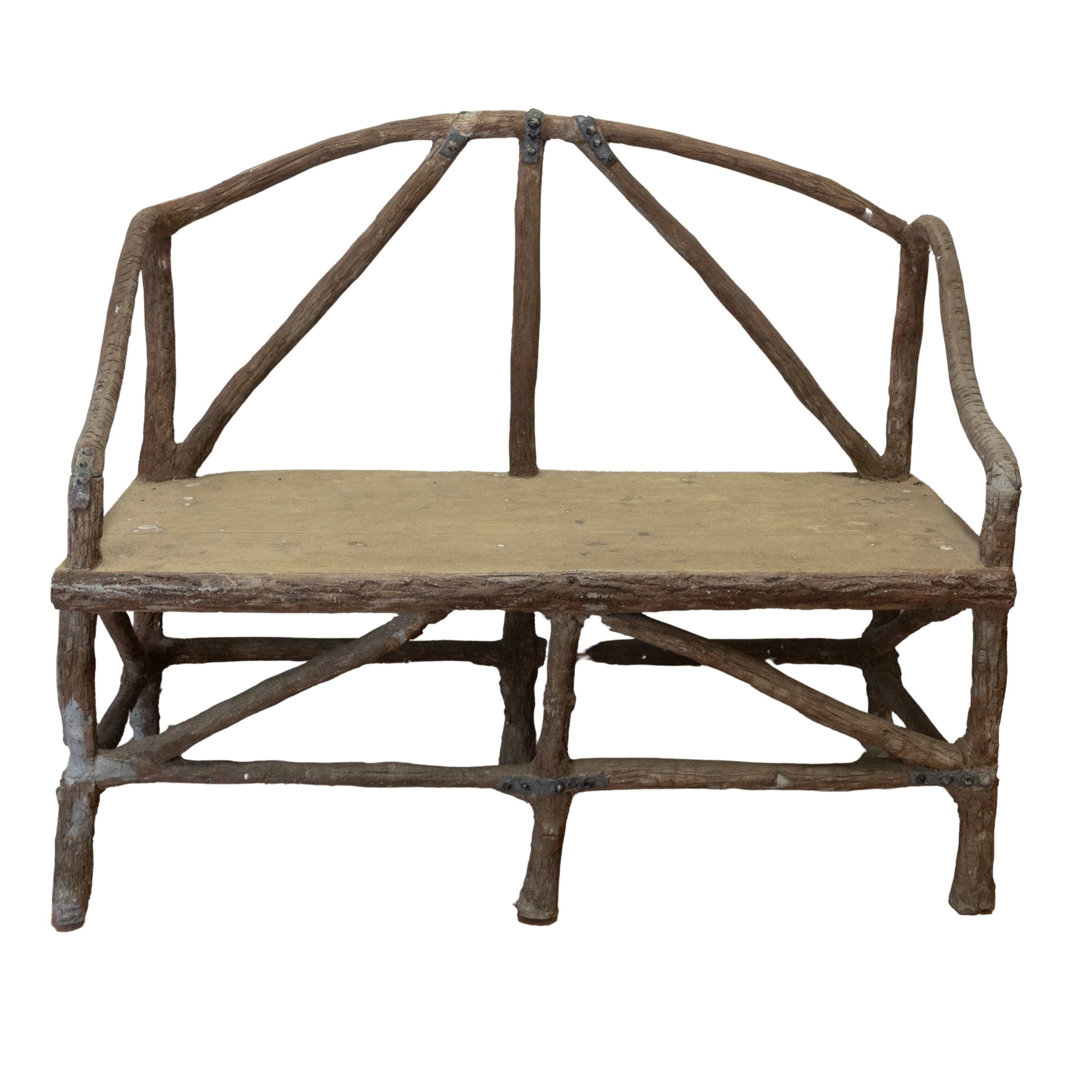 Italian Faux Bois Bench 1920s