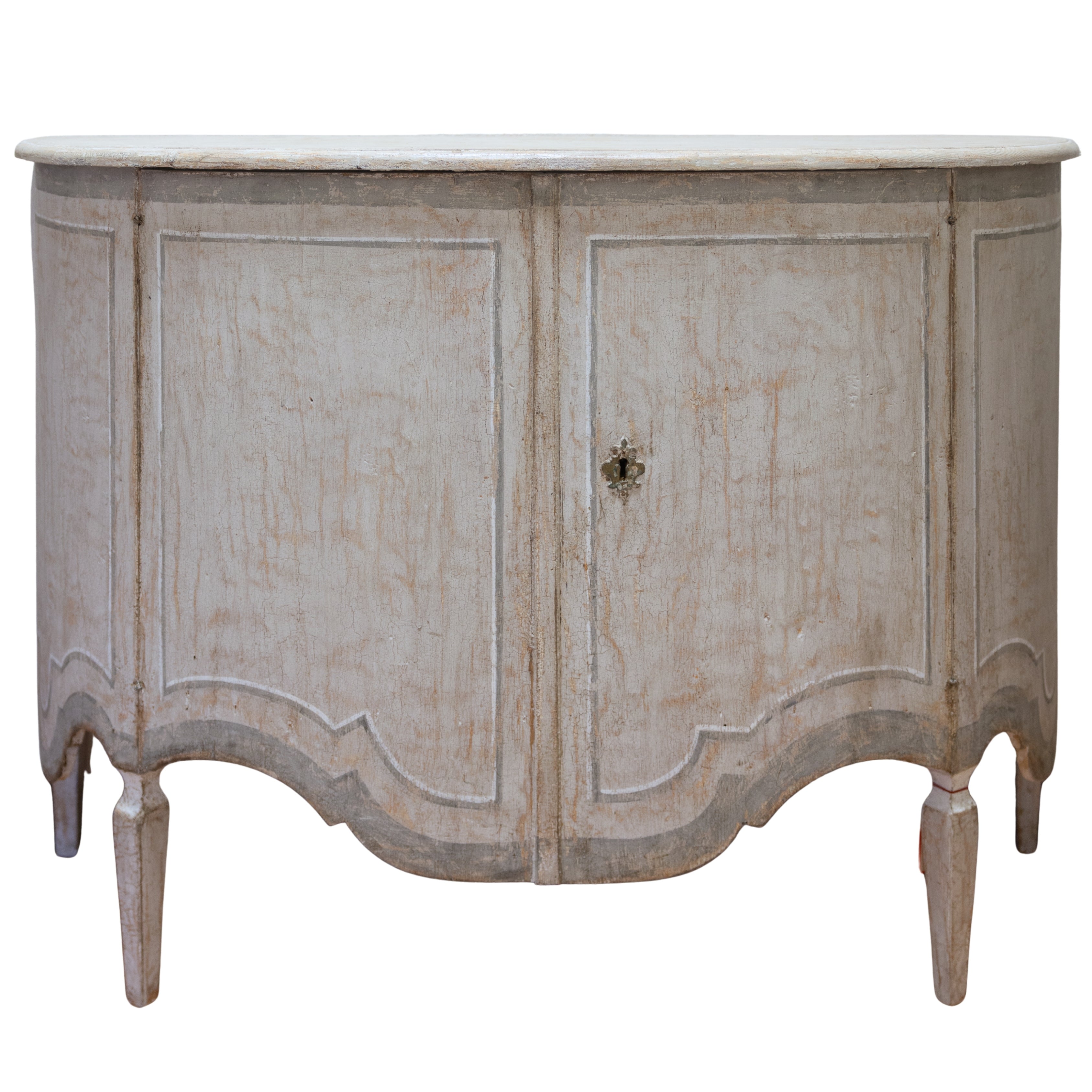 Pale Blue Scalloped Pine Buffet