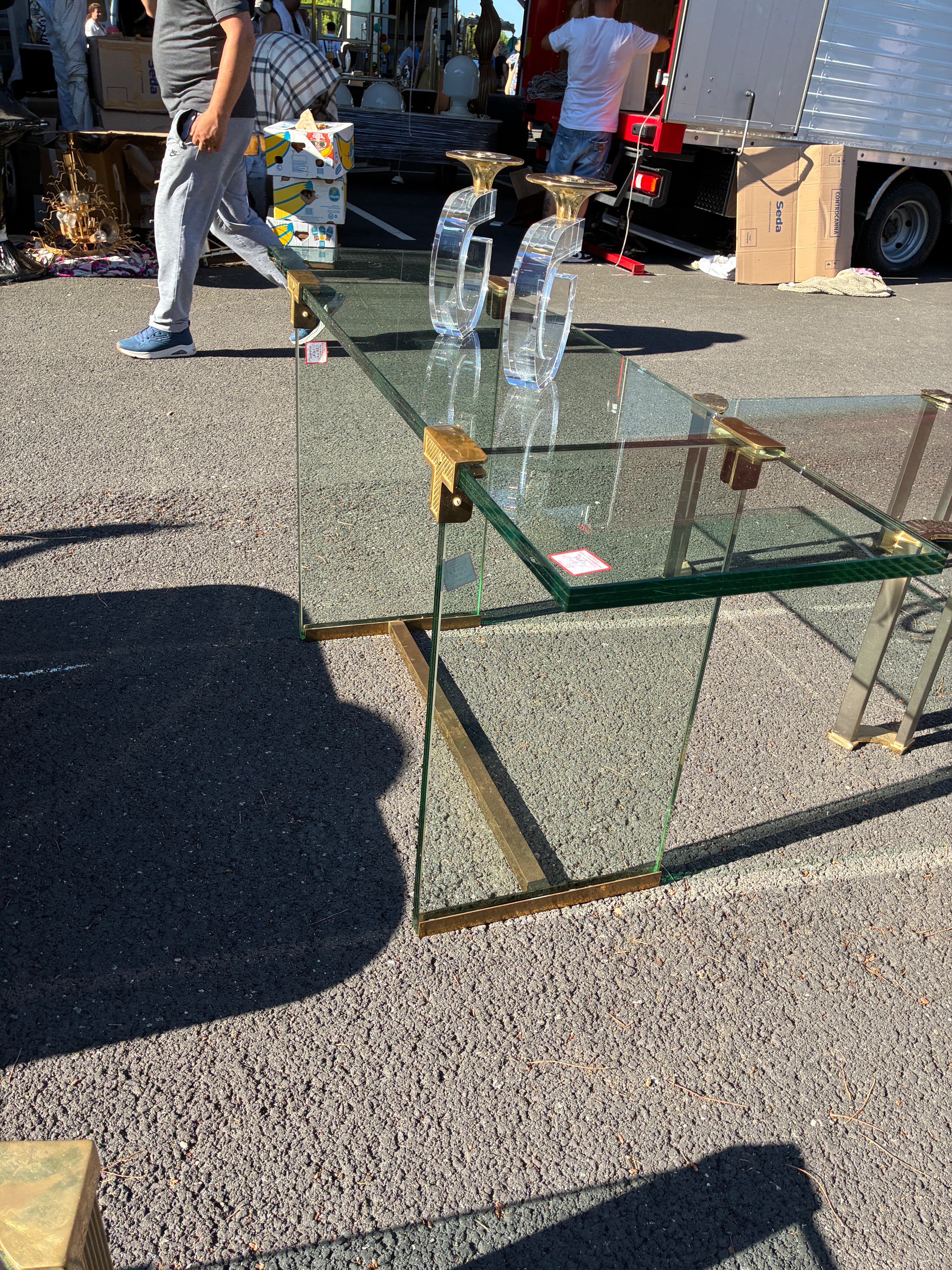 Peter Ghyczy Glass & Brass Console