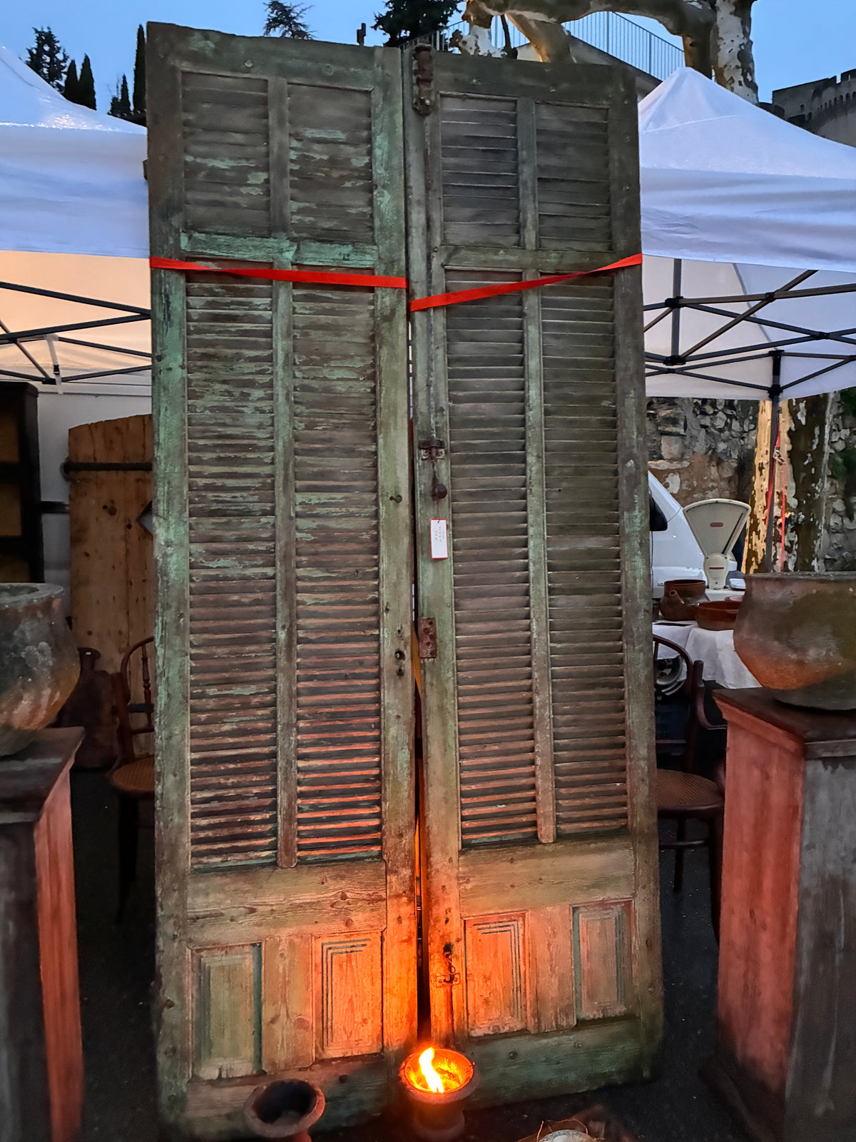 Pair of Vintage Blue Shutters