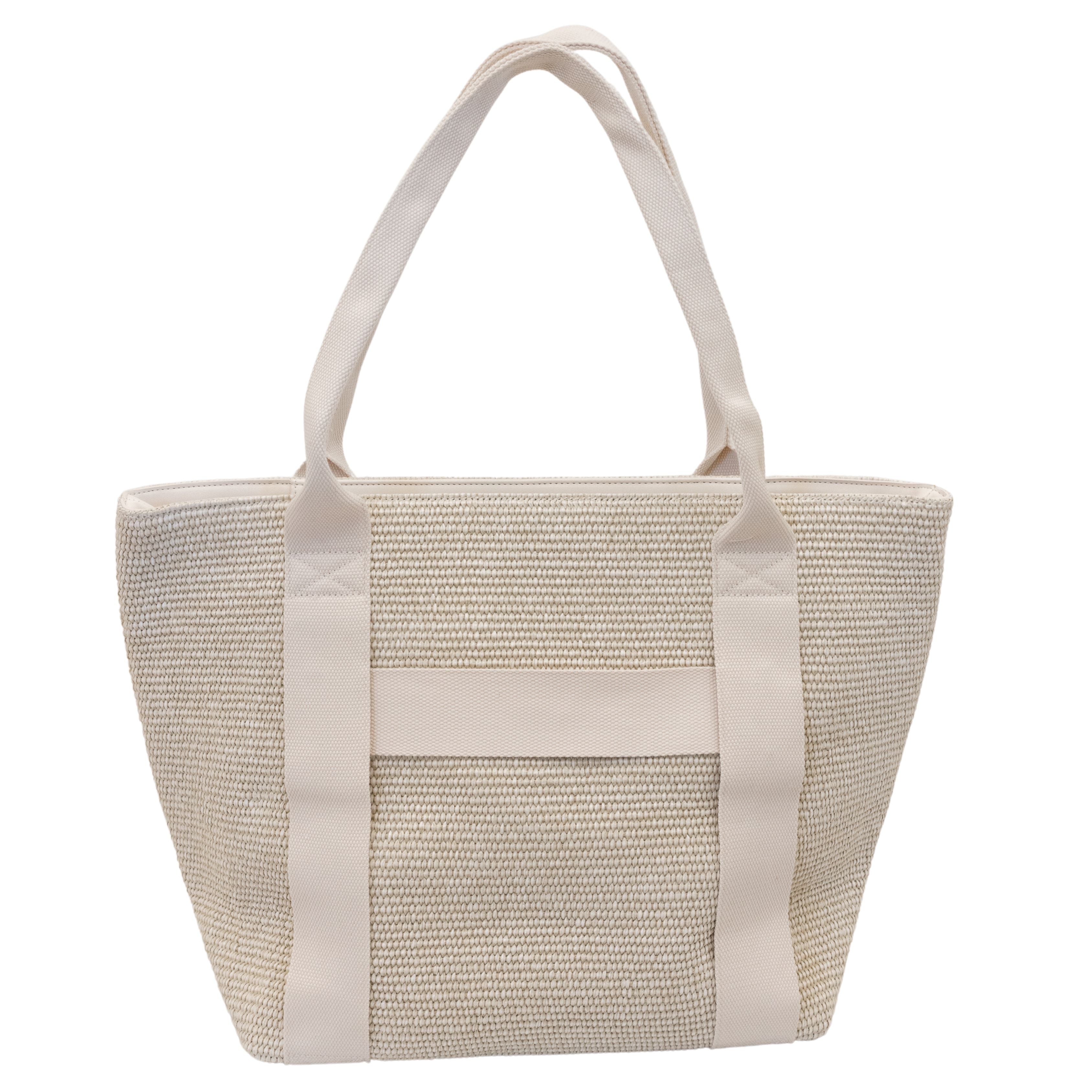 Cream Woven Travel Bag