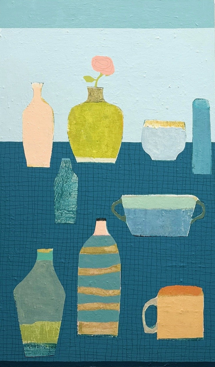 Ellen Rolli - Vessel Personalities and a Flower (60 x 36)