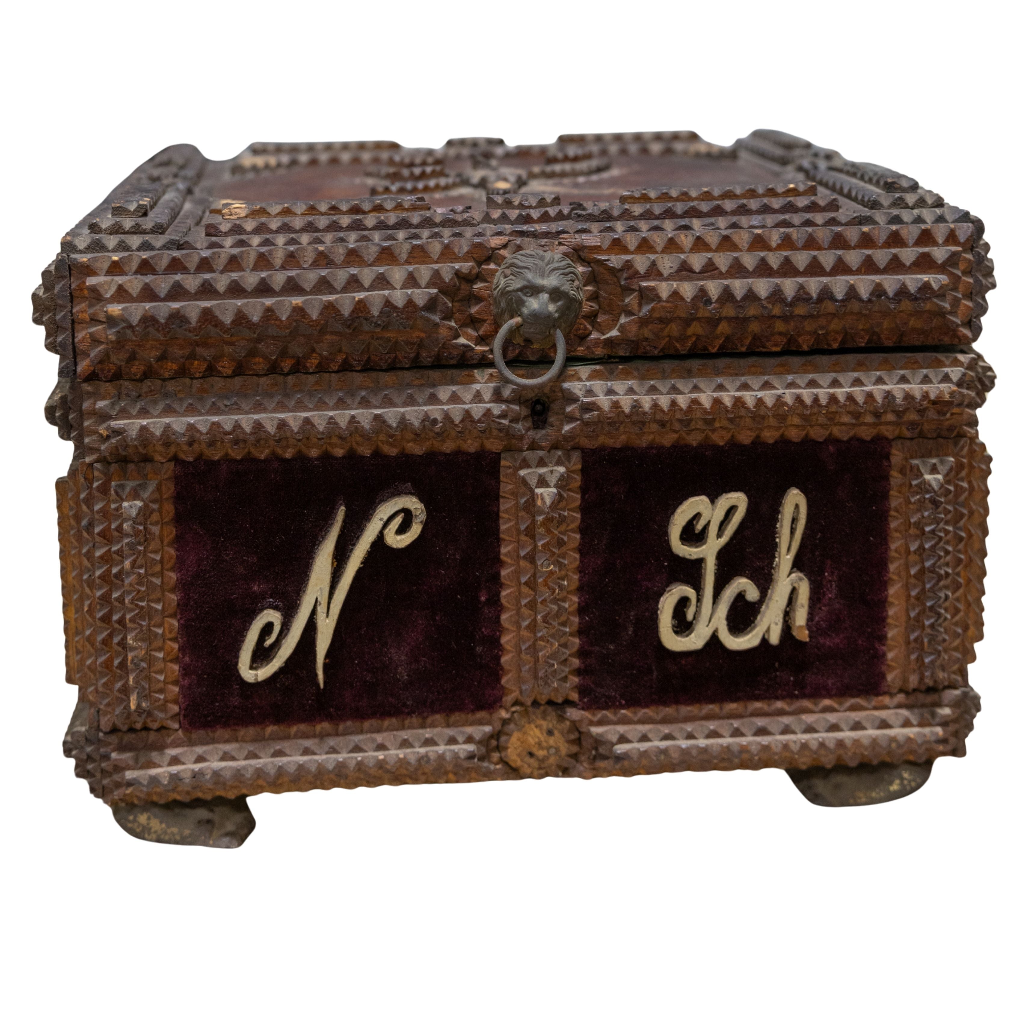 Tramp Art Box w/ Initials